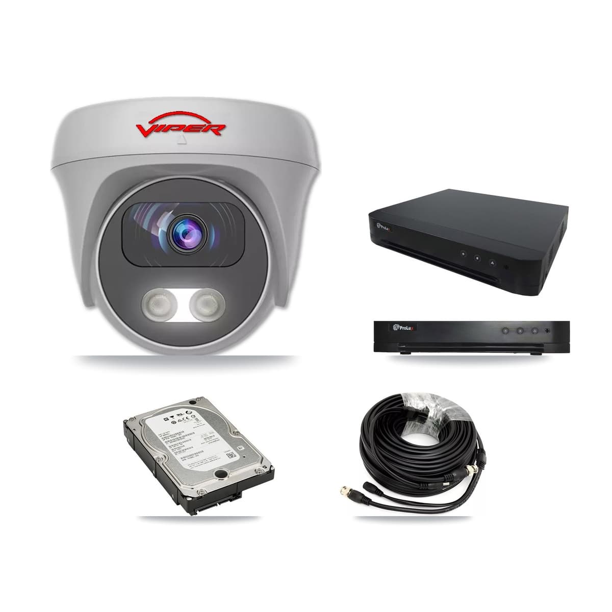 Viper & Prolux 16-Channel 5MP CCTV Kit — 4 Cameras + 5TB Recording