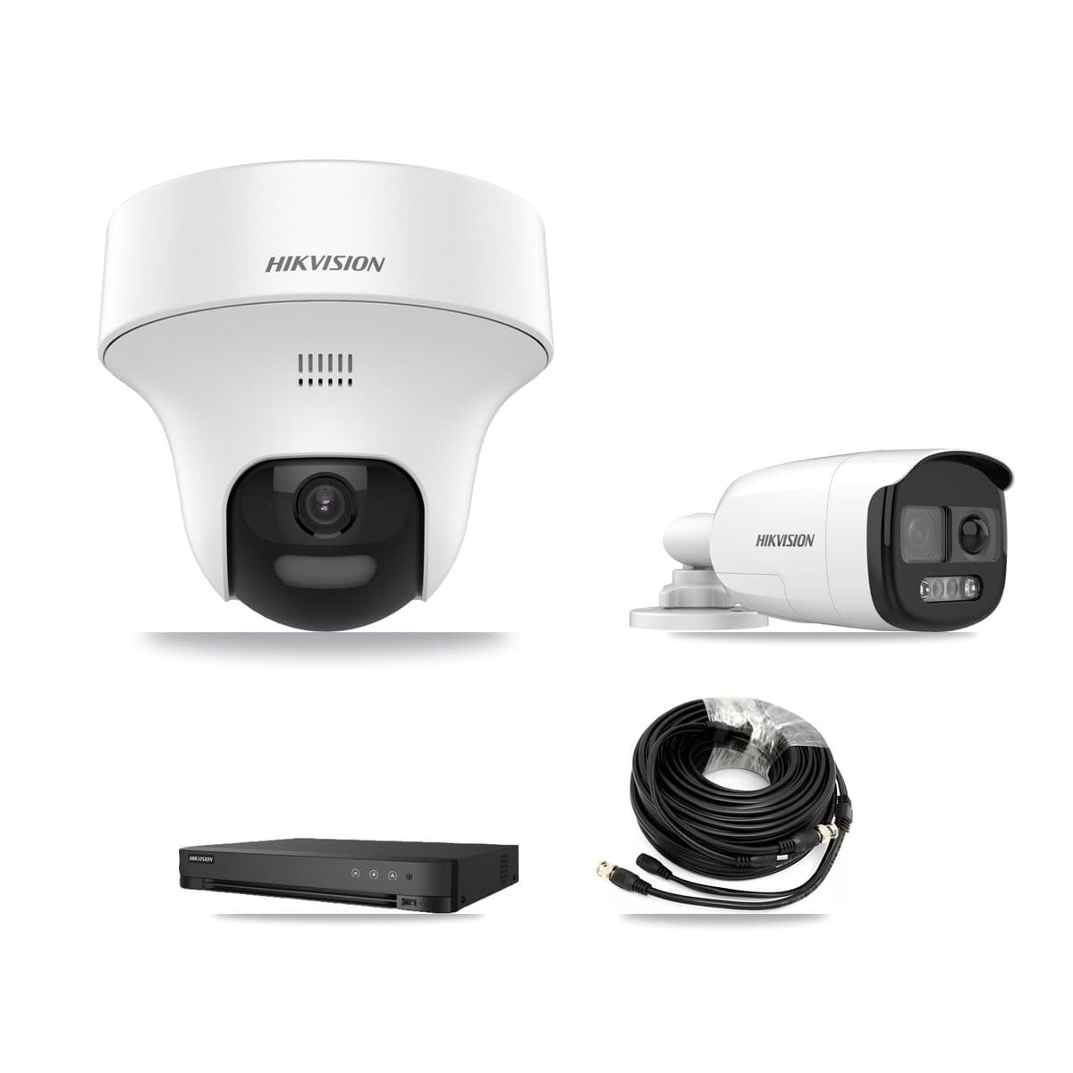 Hikvision 8-Channel 5MP CCTV Kit — 1 DS-2CE12KF3T Bullet + 5 DS-2CE70K0T Turret Cameras + 8TB Recording (IDS-7208HQHI Recorder)