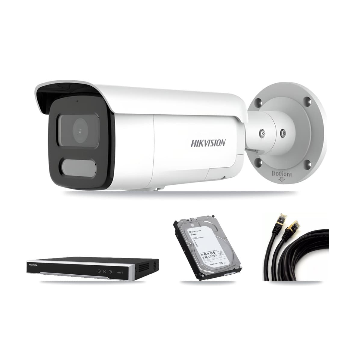Hikvision 8-Channel 4MP CCTV Kit — 4 Bullet Cameras + 6TB Recording (DS-7608NI-M2 Recorder)