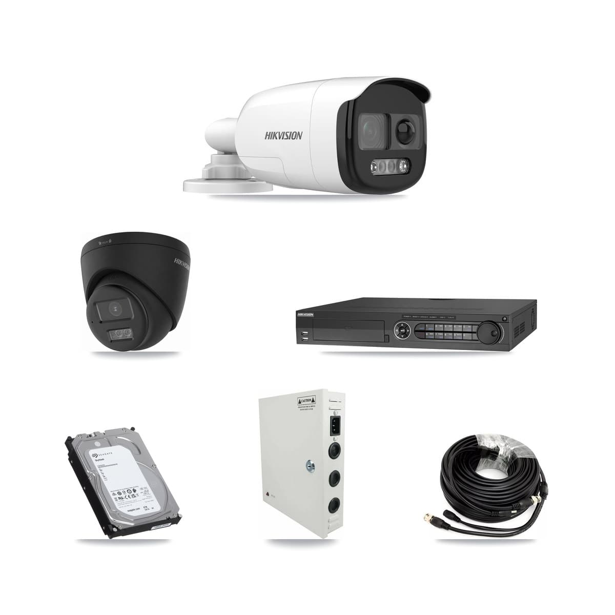 Hikvision 32-Channel 5MP – 4K CCTV Kit — 13 5MP Bullet + 13 Black 4K Turret Cameras + 3× 6TB Recording