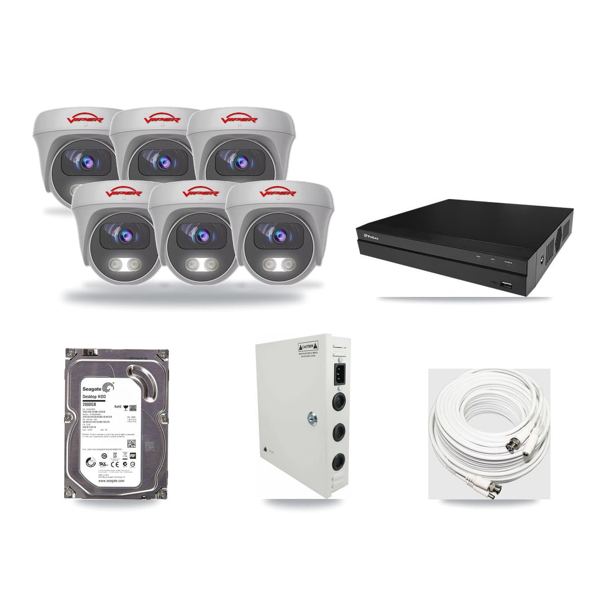 Viper & Prolux 8-Channel 5MP CCTV Kit — 6 Cameras + 2TB Recording - Image 1