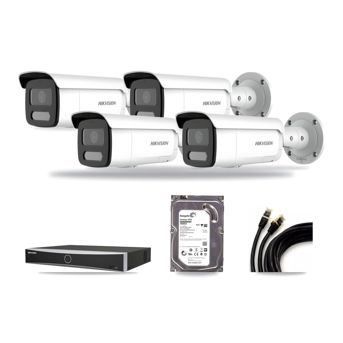 Hikvision 4-Channel 4MP CCTV Kit — 4 Bullet Cameras + 2TB Recording - Image 1