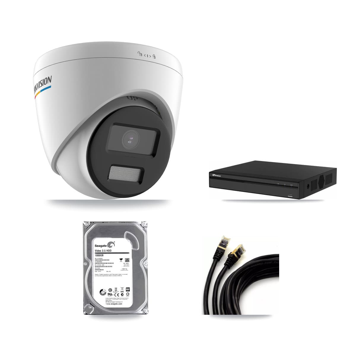 Hikvision & Prolux 4-Channel 2MP CCTV Kit — 2 Turret Cameras + 1TB Recording - Image 1