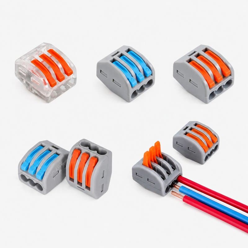 3 Way Lever Wire Connector Terminal Block for CCTV Power Distribution - Image 1