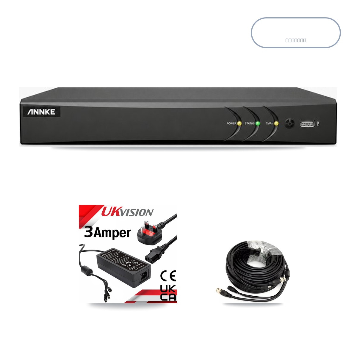 ANNKE AN-DV4-8MP-D941BB 4-Channel DVR CCTV Kit — 3× Hikvision DS-2CE12UF3T-E 4K Cameras + 6TB HDD