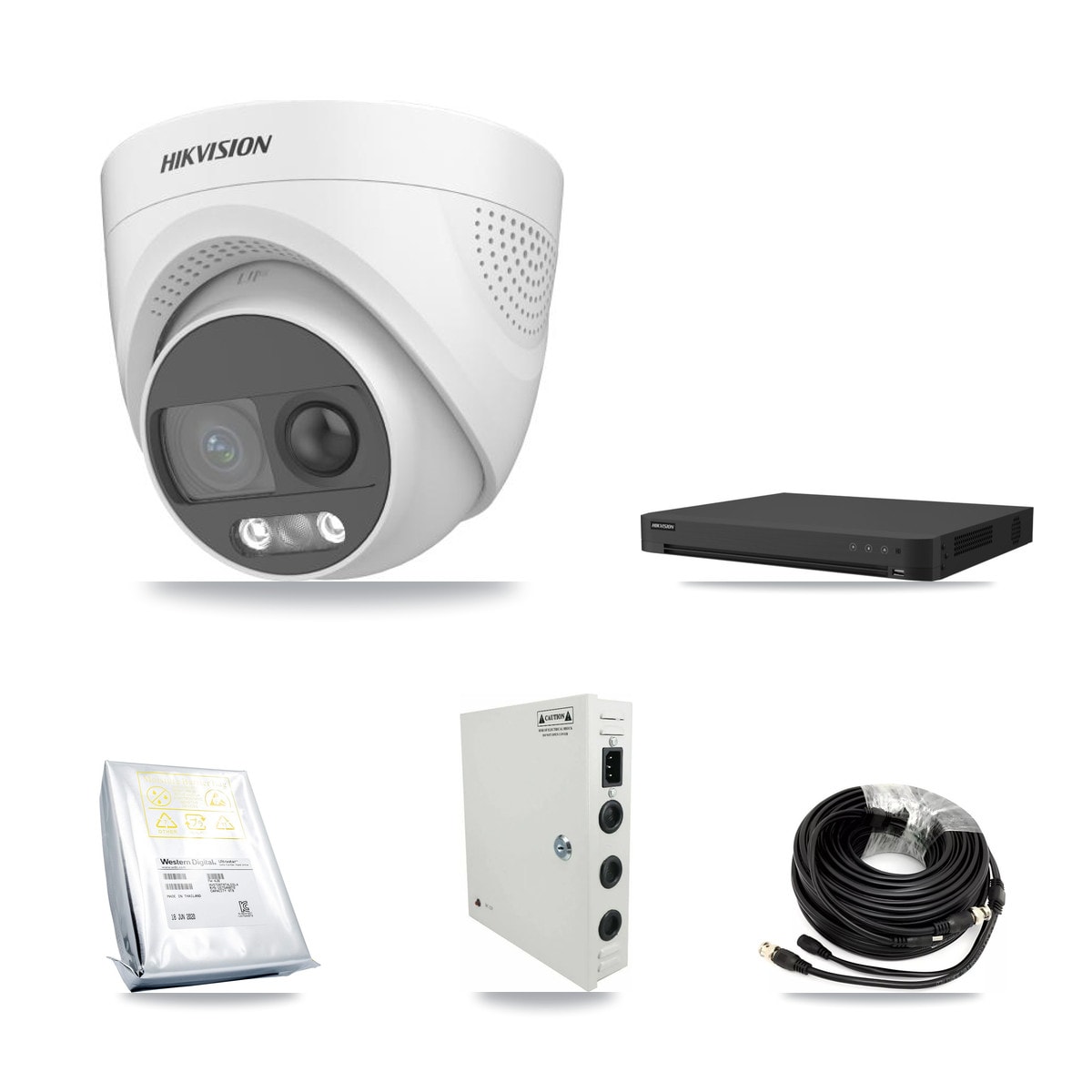 Hikvision 32-Channel 5MP CCTV Kit — 24 DS-2CE72KF3T Turret Cameras + 2× 8TB Recording