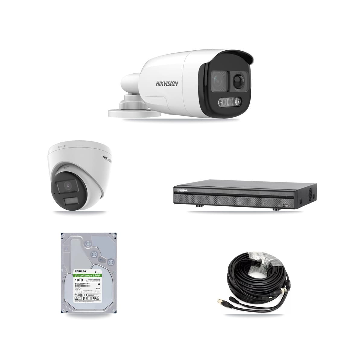 Hikvision & Dahua 8-Channel 5MP – 4K CCTV Kit — 4 5MP Bullet + 2 4K Turret Cameras + 10TB Recording (DH-XVR5108H Recorder) - Image 1