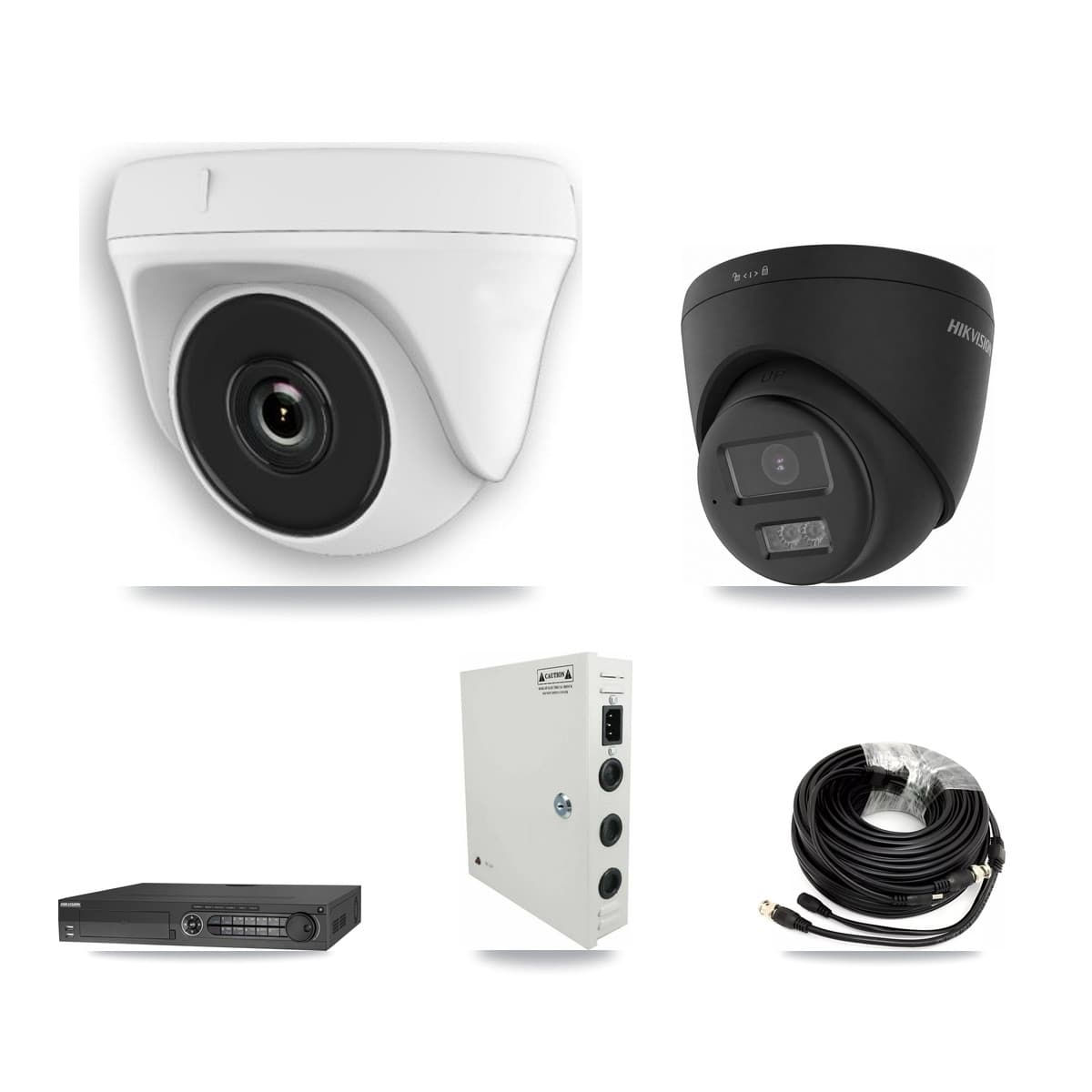 Hikvision 32-Channel 2MP – 4K CCTV Kit — 8 Black 4K Turret + 17 White 2MP Dome Cameras + 4× 8TB Recording