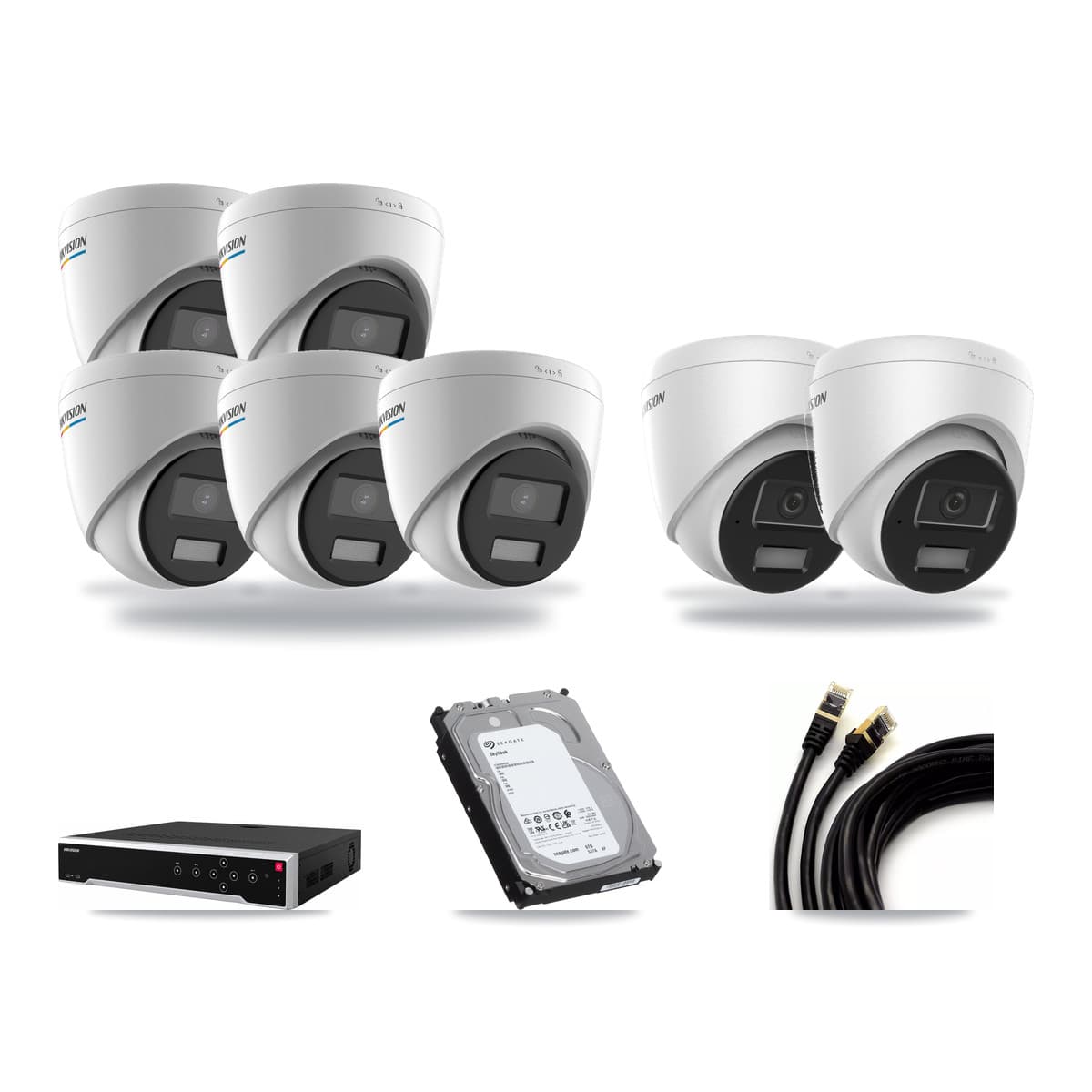 Hikvision 32-Channel 2MP – 4MP CCTV Kit — 5 2MP + 2 4MP Turret Cameras + 6TB Recording - Image 1