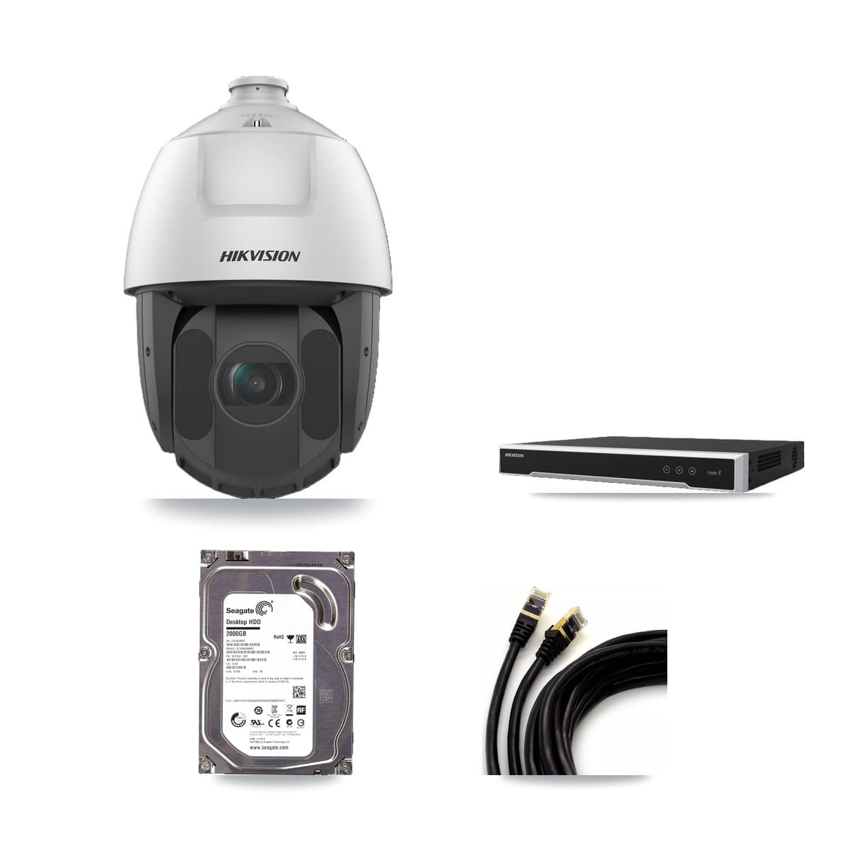 Hikvision 8-Channel 2MP CCTV Kit — 3 PTZ Cameras + 2TB Recording (DS-7608NI-M2 Recorder) - Image 1