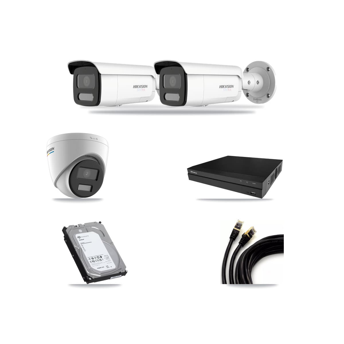 Hikvision & Prolux 8-Channel 2MP – 4K CCTV Kit — 1 2MP Turret + 2 4K Bullet Cameras + 6TB Recording - Image 1