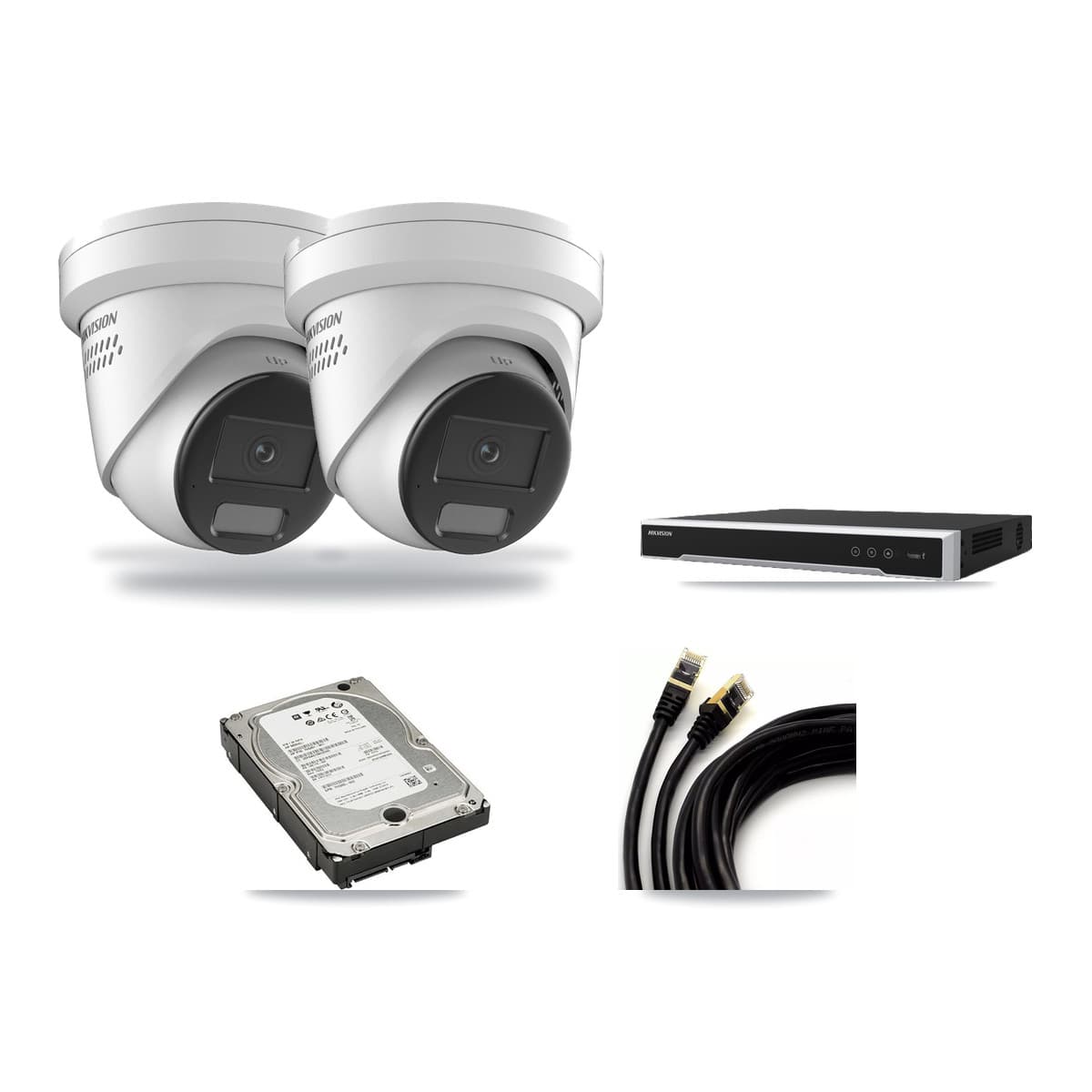 Hikvision 16-Channel 4K CCTV Kit — 2 DS-2CD2387G2H Turret Cameras + 5TB Recording - Image 1