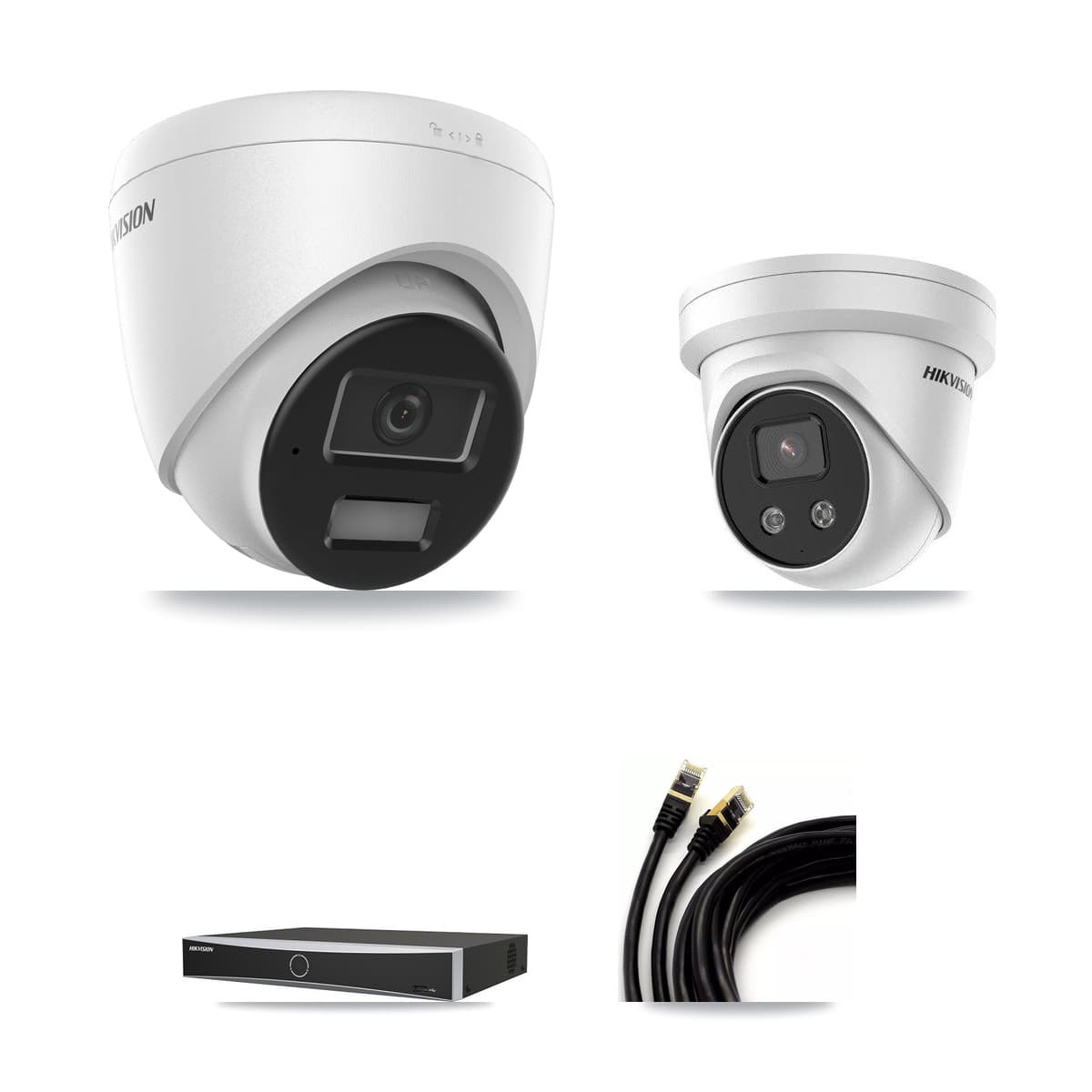 Hikvision 4-Channel 4MP – 5MP CCTV Kit — 1 4MP + 1 5MP Turret Cameras + 3TB Recording