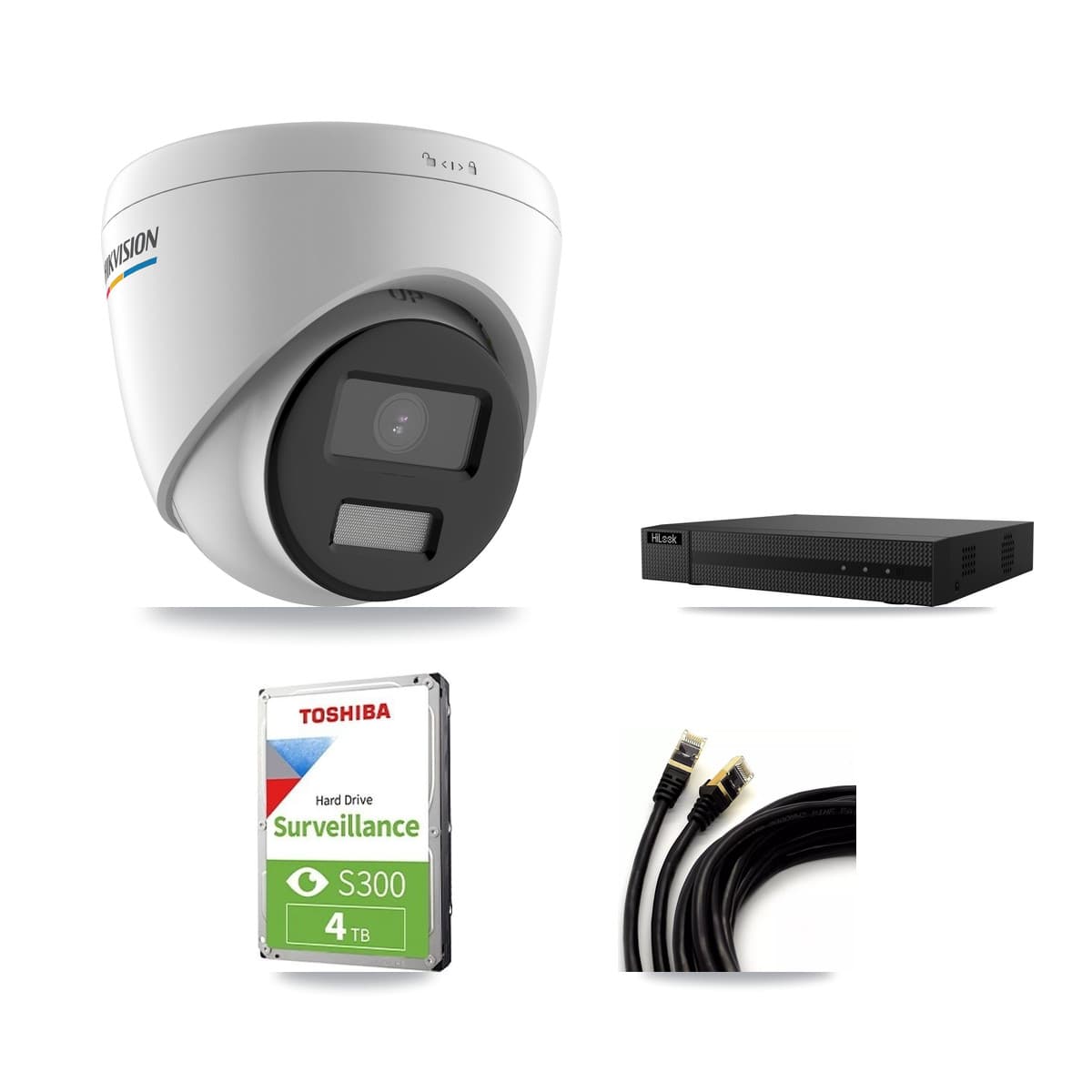 Hikvision & HiLook 8-Channel 2MP CCTV Kit — 6 Turret Cameras + 4TB Recording (NVR-108MH-D Recorder)