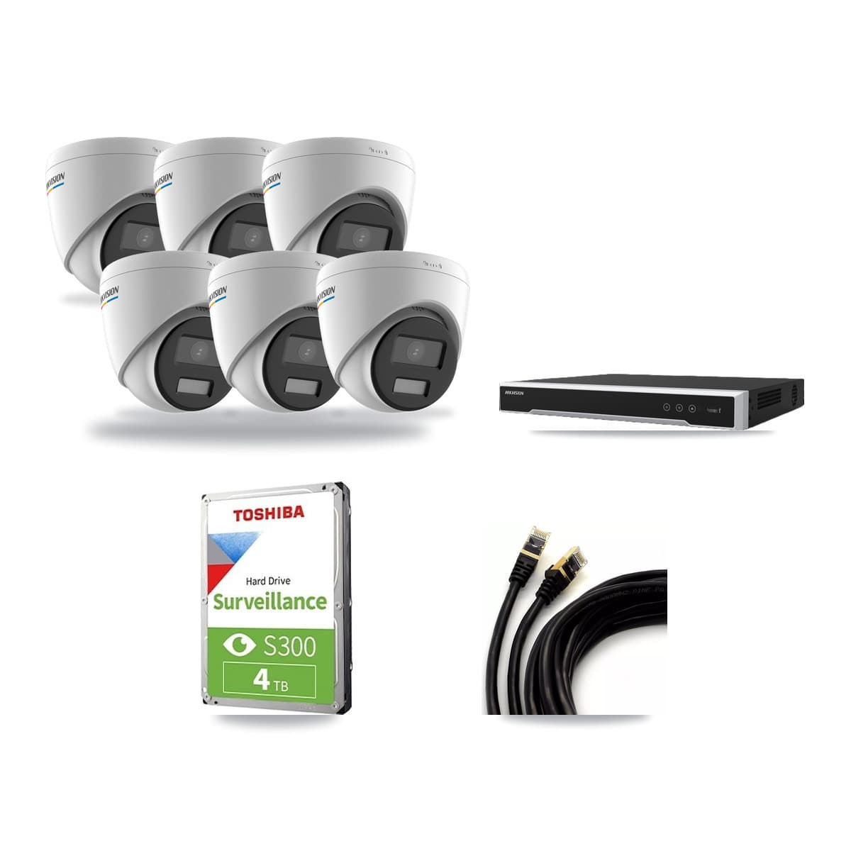 Hikvision 16-Channel 2MP CCTV Kit — 6 Turret Cameras + 4TB Recording (DS-7616NI-M2 Recorder) - Image 1