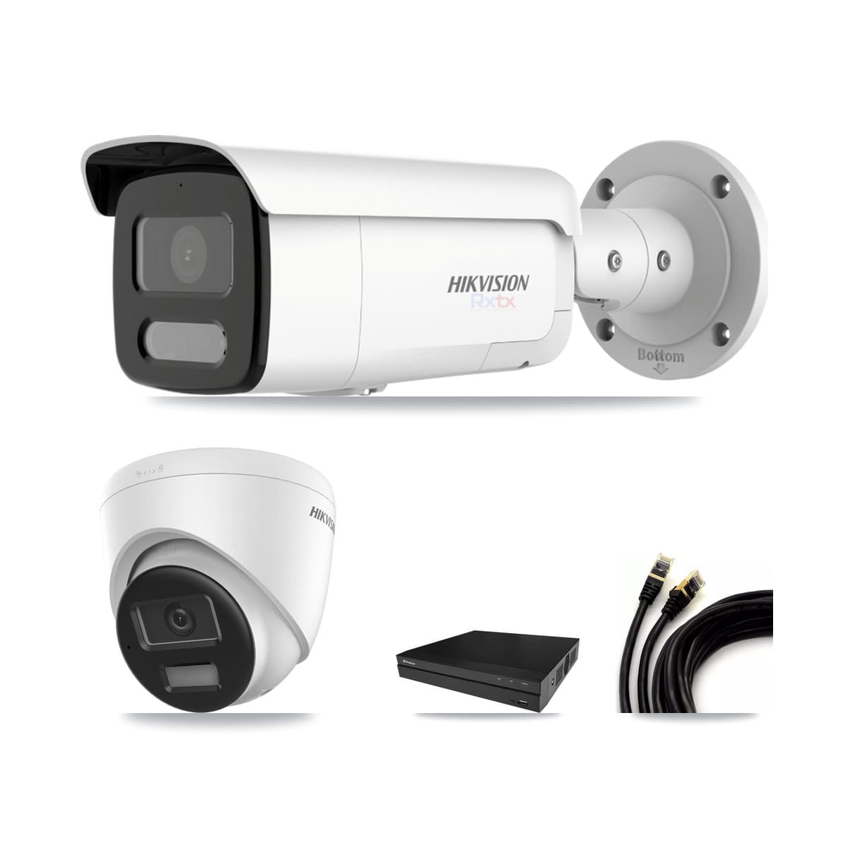 Hikvision & Prolux 8-Channel 4K CCTV Kit — 1 Turret + 2 Bullet Cameras + 8TB Recording