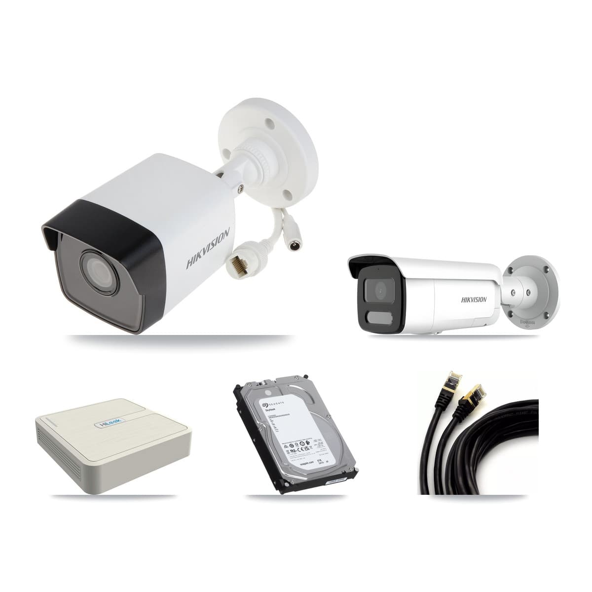 Hikvision & HiLook 8-Channel 4MP – 5MP CCTV Kit — 4 5MP + 1 4MP Bullet Cameras + 6TB Recording