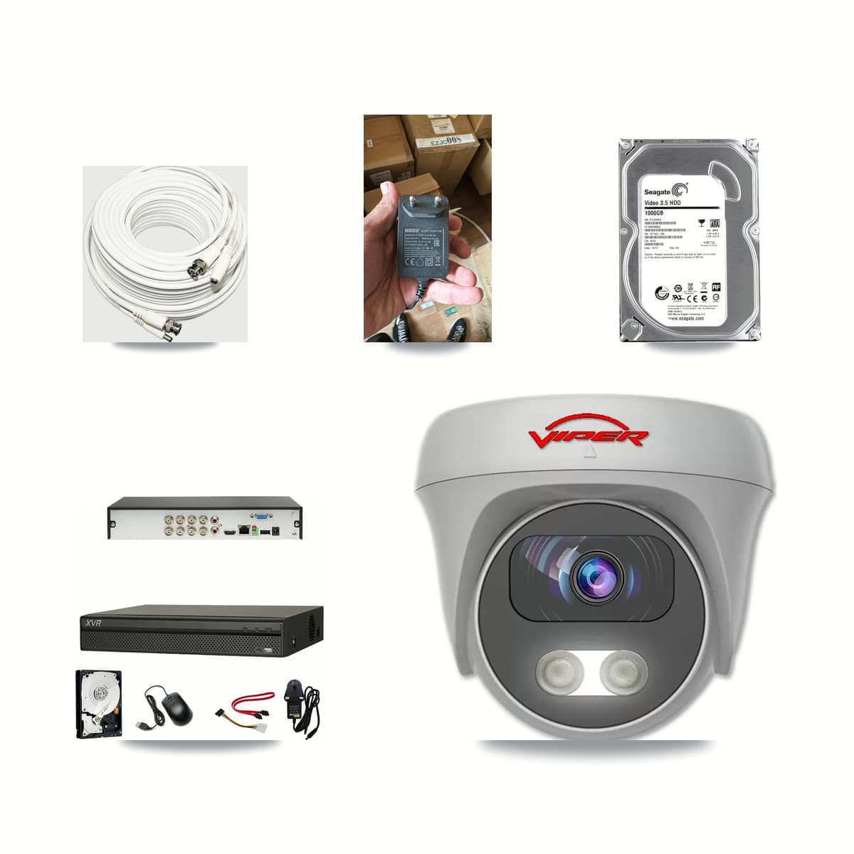 Dahua 8-channel CCTV kit: 1 camera (1× 5MP Camera), 1TB hard drive