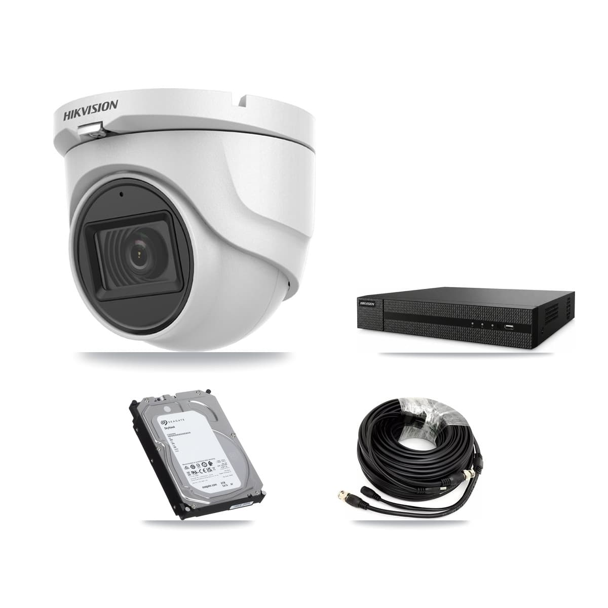 Hikvision 8-Channel 5MP CCTV Kit — 6 DS-2CE76H0T Turret Cameras + 6TB Recording - Image 1