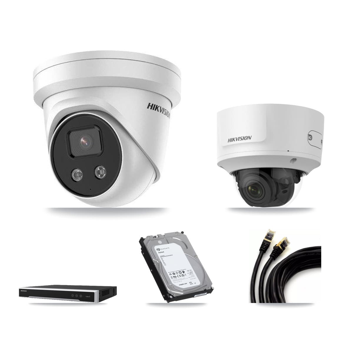 Hikvision 16-Channel 2MP – 5MP CCTV Kit — 1 2MP Dome + 5 5MP Turret Cameras + 6TB Recording (DS-7616NI-M2 Recorder)