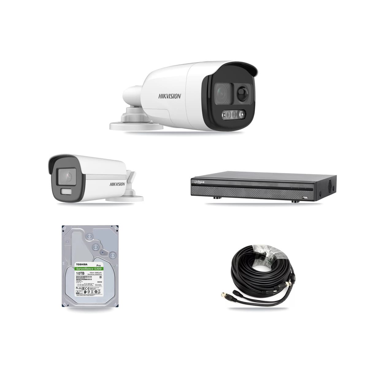 Hikvision & Dahua 8-Channel 5MP – 4K CCTV Kit — 5 5MP + 1 4K Bullet Cameras + 10TB Recording (DH-XVR5108H Recorder)