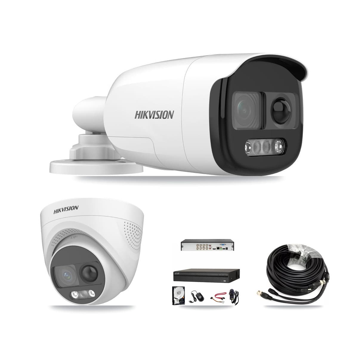 Hikvision & Dahua 8-Channel 5MP CCTV Kit — 5 DS-2CE12KF3T Bullet + 1 DS-2CE72KF3T Turret Cameras + 8TB Recording