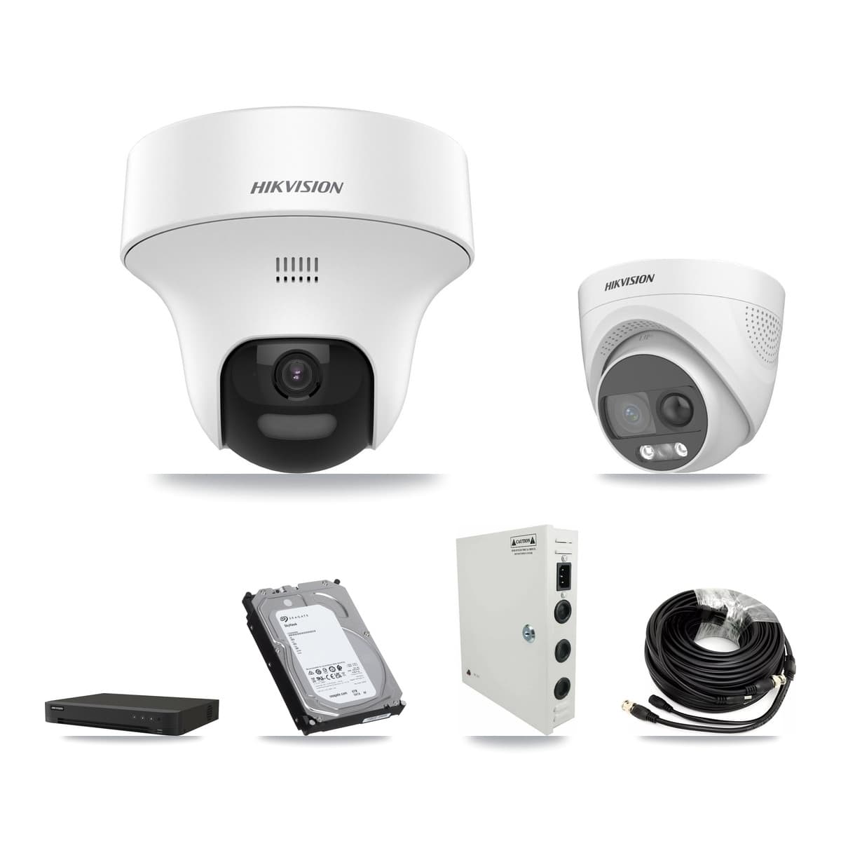 Hikvision 16-Channel 5MP CCTV Kit — 8 DS-2CE70K0T + 4 DS-2CE72KF3T Turret Cameras + 6TB Recording