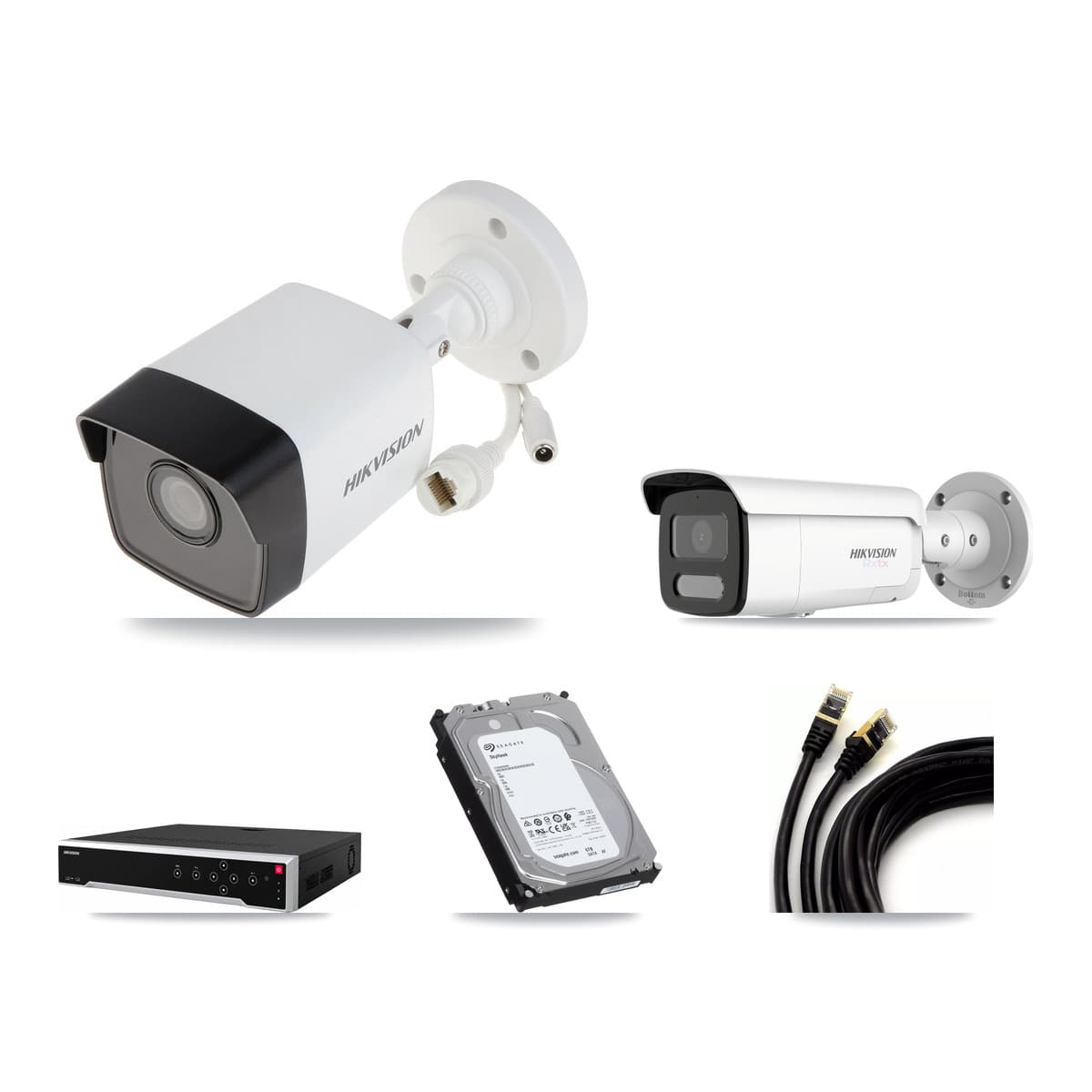 Hikvision 32-Channel 5MP – 4K CCTV Kit — 3 5MP + 1 White 4K Bullet Cameras + 6TB Recording