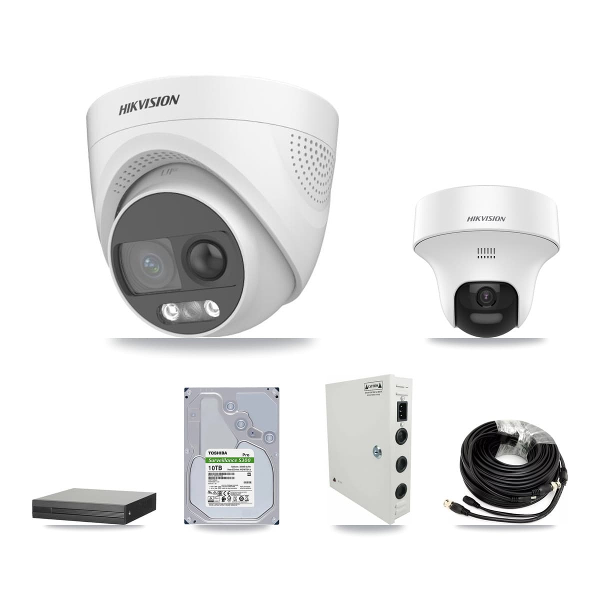 Hikvision 16-Channel 5MP CCTV Kit — 3 DS-2CE70K0T + 7 DS-2CE72KF3T Turret Cameras + 10TB Recording