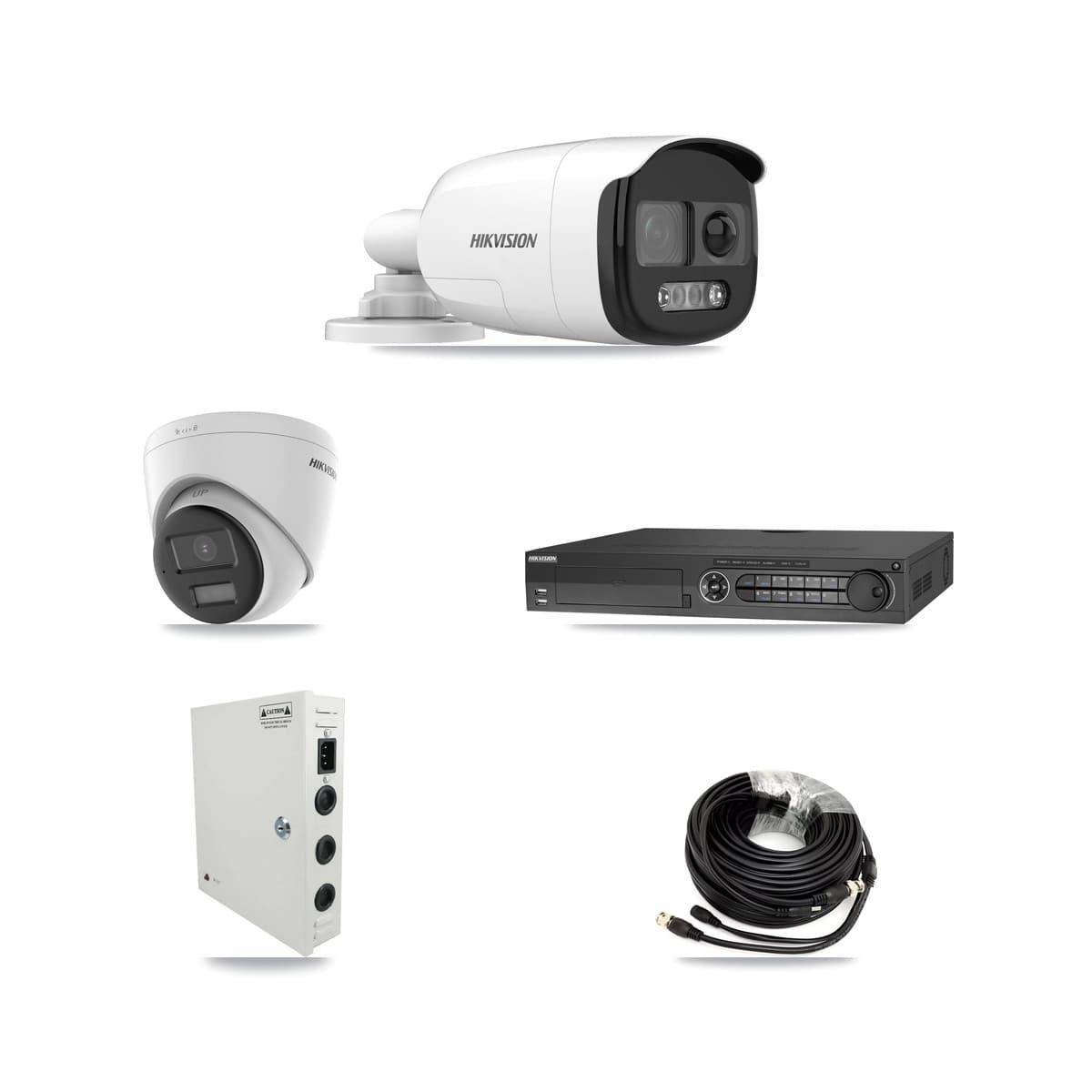 Hikvision 32-Channel 5MP – 4K CCTV Kit — 8 5MP Bullet + 8 4K Turret Cameras + 4× 8TB Recording