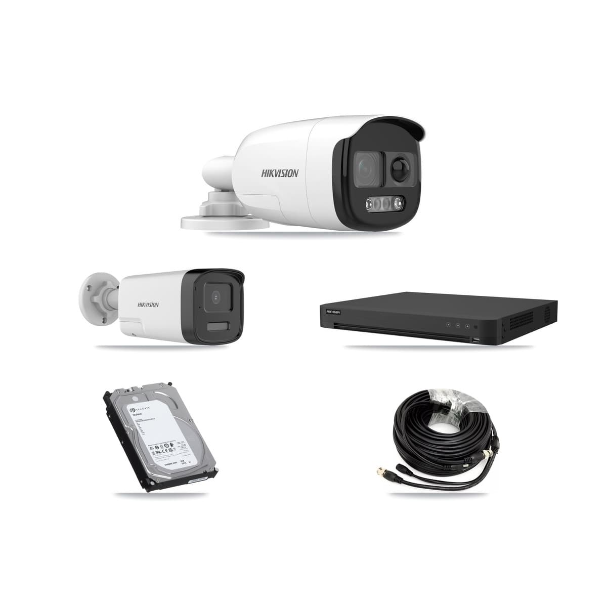 Hikvision 16-Channel 5MP CCTV Kit — 7 DS-2CE12KF3T + 1 DS-2CE17K0T Bullet Cameras + 6TB Recording (IDS-7216HUHI Recorder)