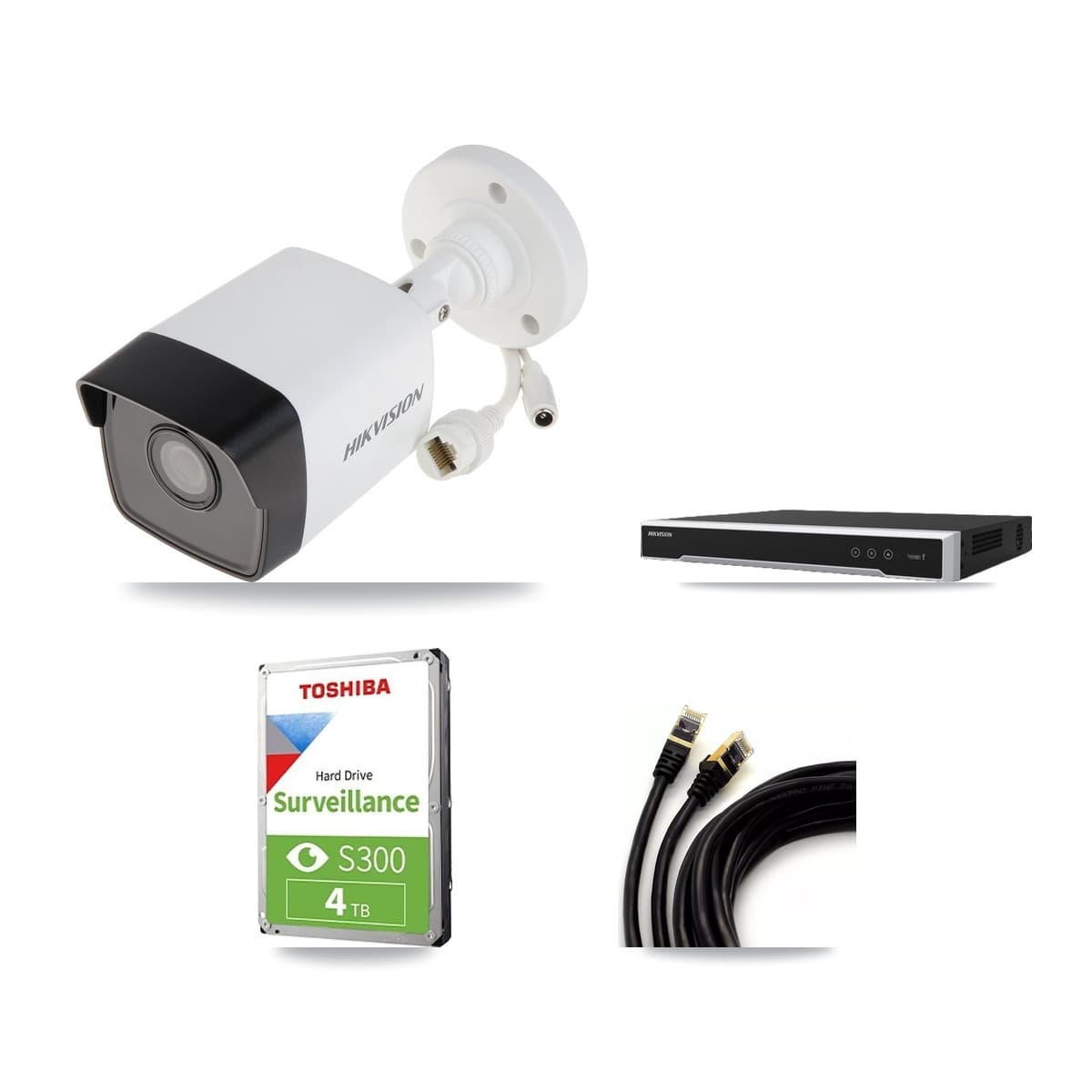 Hikvision 8-Channel 5MP CCTV Kit — 3 Bullet Cameras + 4TB Recording (DS-7608NI-M2 Recorder)