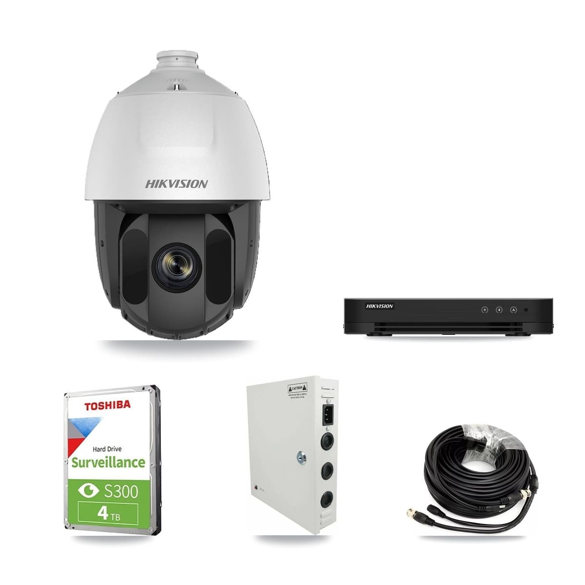 Hikvision 8-Channel 2MP CCTV Kit — 8 DS-2AE5225TI PTZ Cameras + 4TB Recording