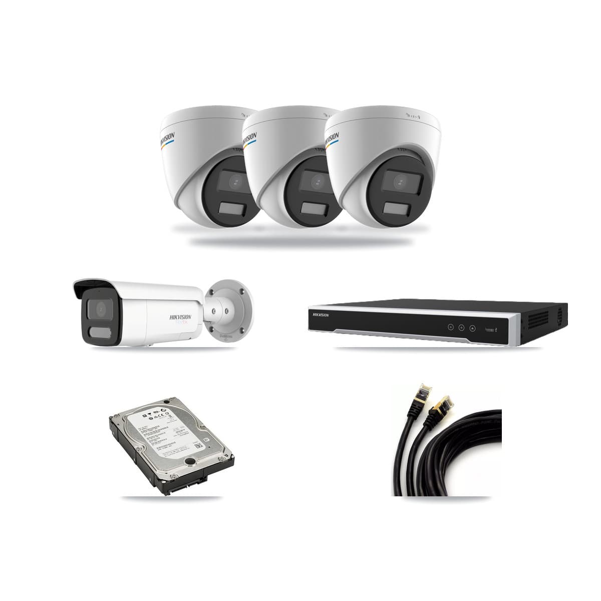 Hikvision 16-Channel 2MP – 4K CCTV Kit — 3 2MP Turret + 1 4K Bullet Cameras + 5TB Recording - Image 1