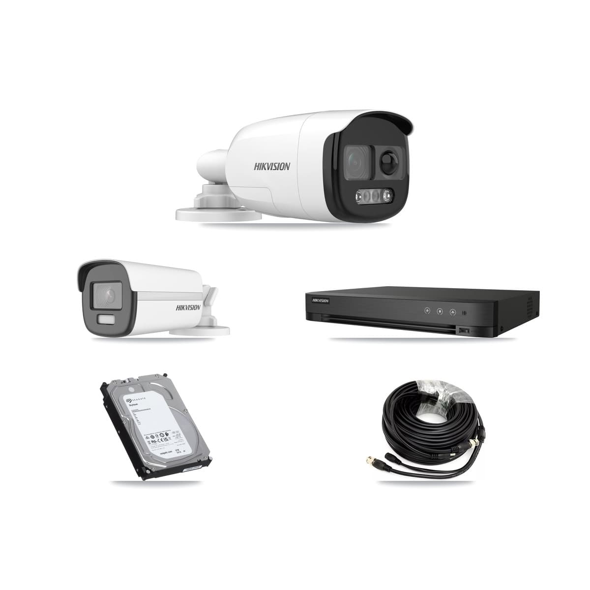 Hikvision 4-Channel 5MP – 4K CCTV Kit — 3 5MP + 1 4K Bullet Cameras + 6TB Recording (IDS-7204HUHI Recorder) - Image 1