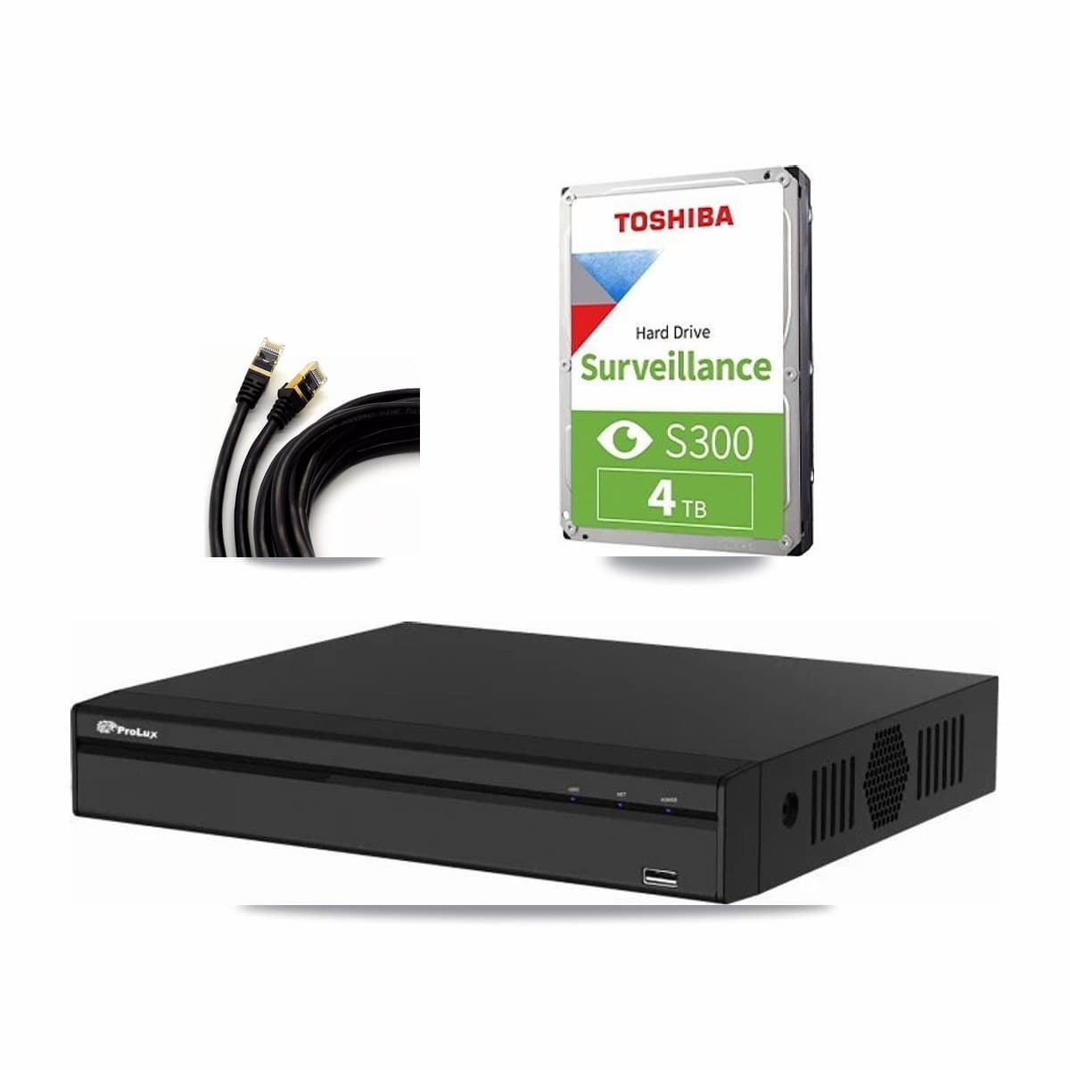 Prolux 4-channel CCTV kit: 3 cameras (3× 5MP Dome), 4TB hard drive