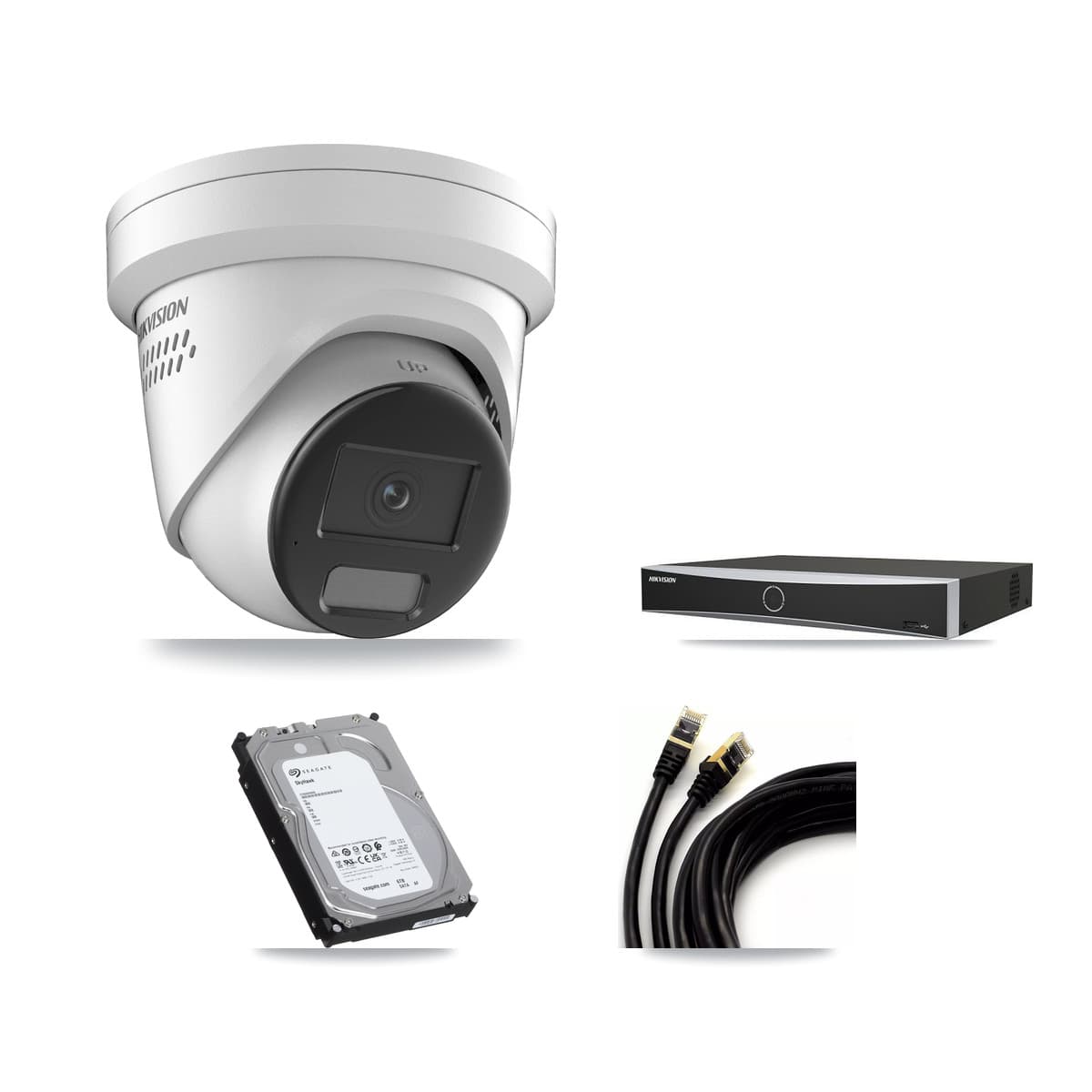 Hikvision 4-Channel 4K CCTV Kit — 2 DS-2CD2387G2H Turret Cameras + 6TB Recording