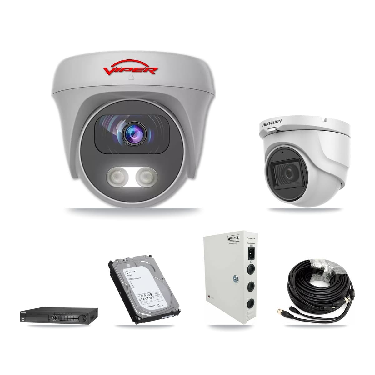Hikvision & Viper 32-Channel 5MP CCTV Kit — 1 DS-2CE76H0T Turret + 15 VIPER-5MP-3K Cameras + 3× 6TB Recording - Image 1