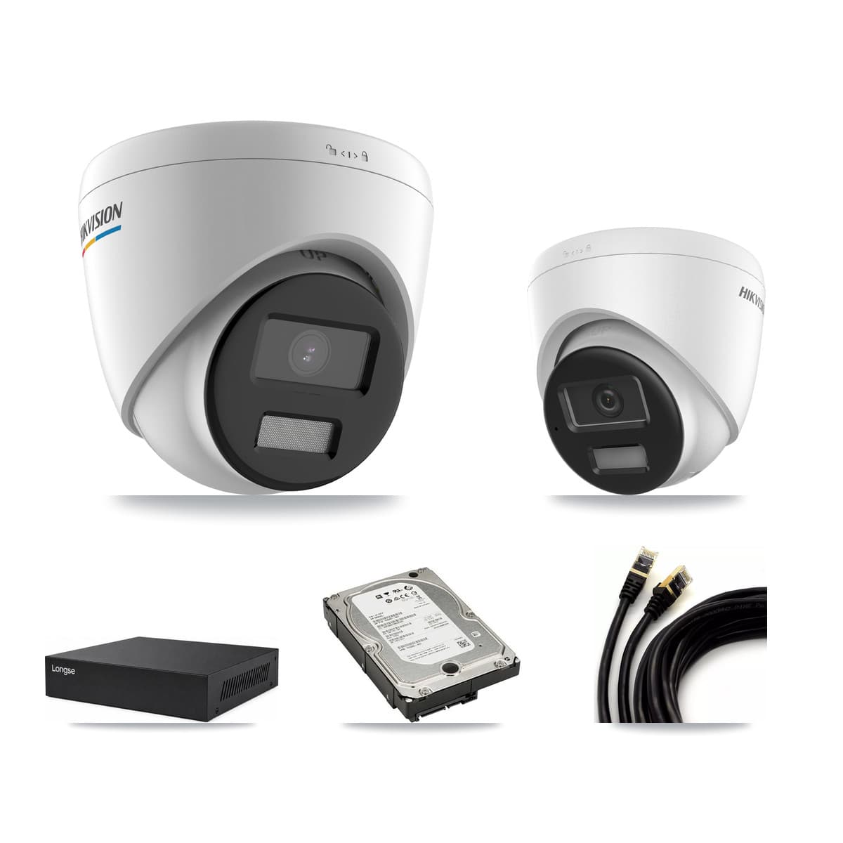 Hikvision & Longse 8-Channel 2MP – 4K CCTV Kit — 4 2MP + 1 4K Turret Cameras + 5TB Recording