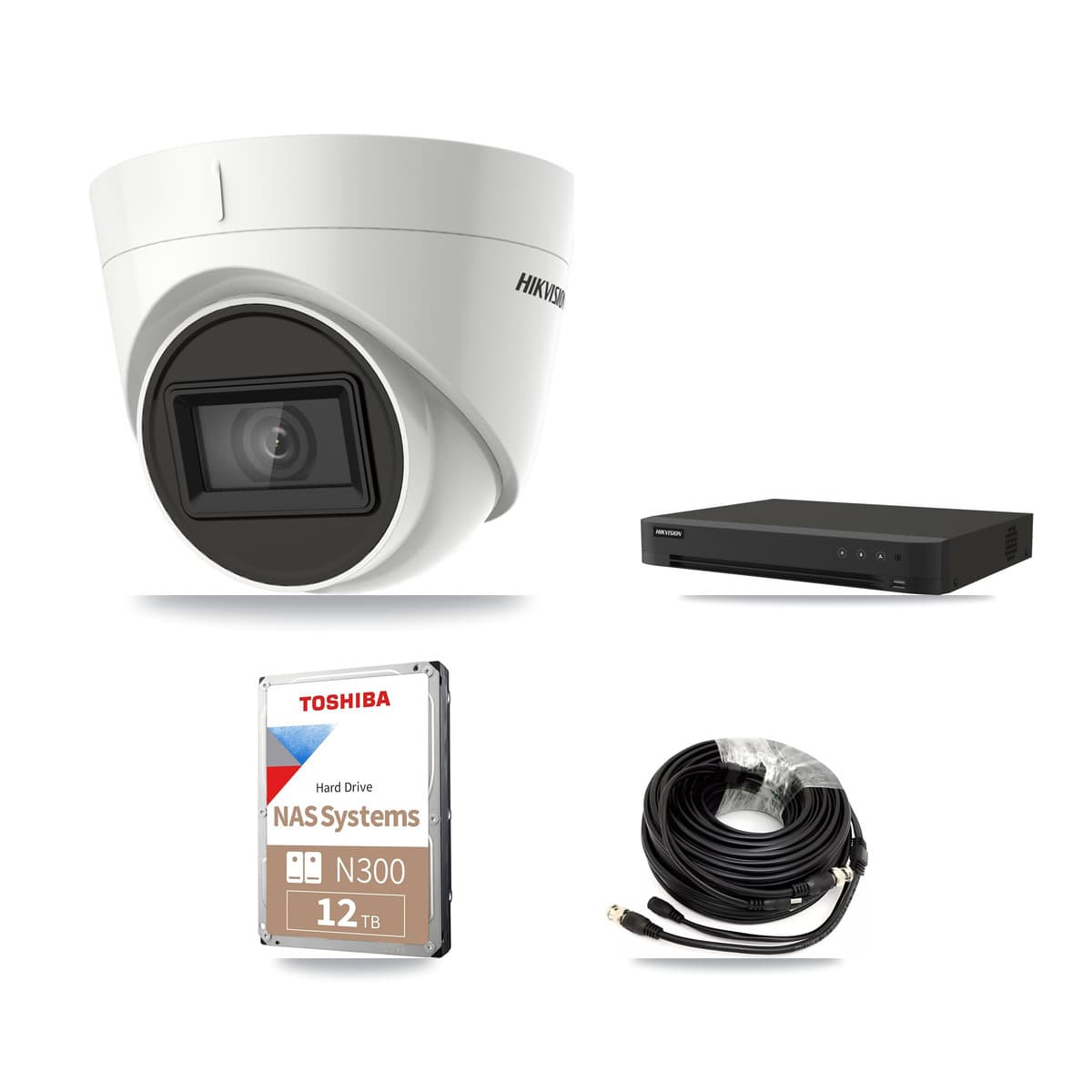 Hikvision 8-Channel 4K CCTV Kit — 4 DS-2CE78U1T Turret Cameras + 12TB Recording - Image 1