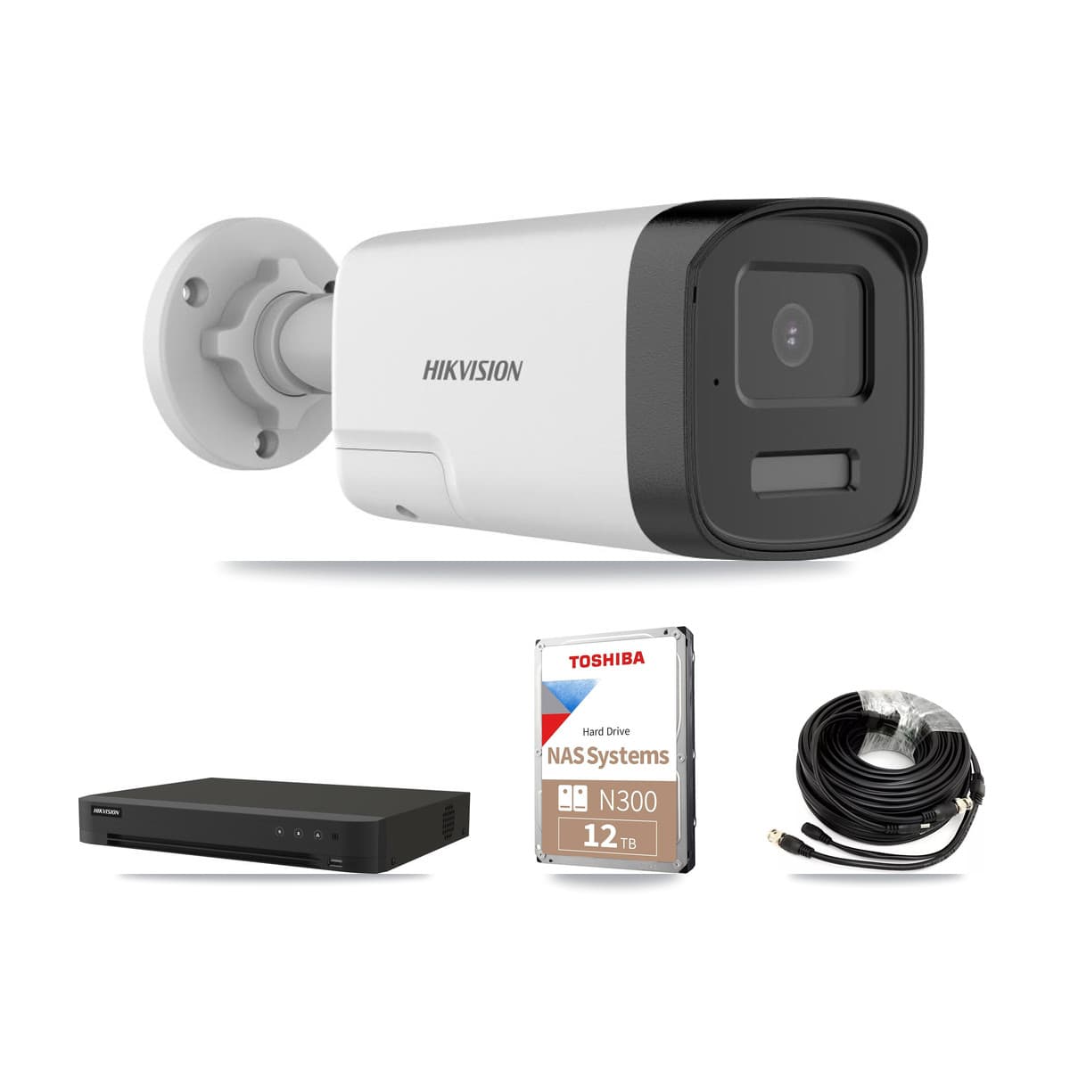 Hikvision 8-Channel 5MP CCTV Kit — 8 DS-2CE17K0T Bullet Cameras + 12TB Recording