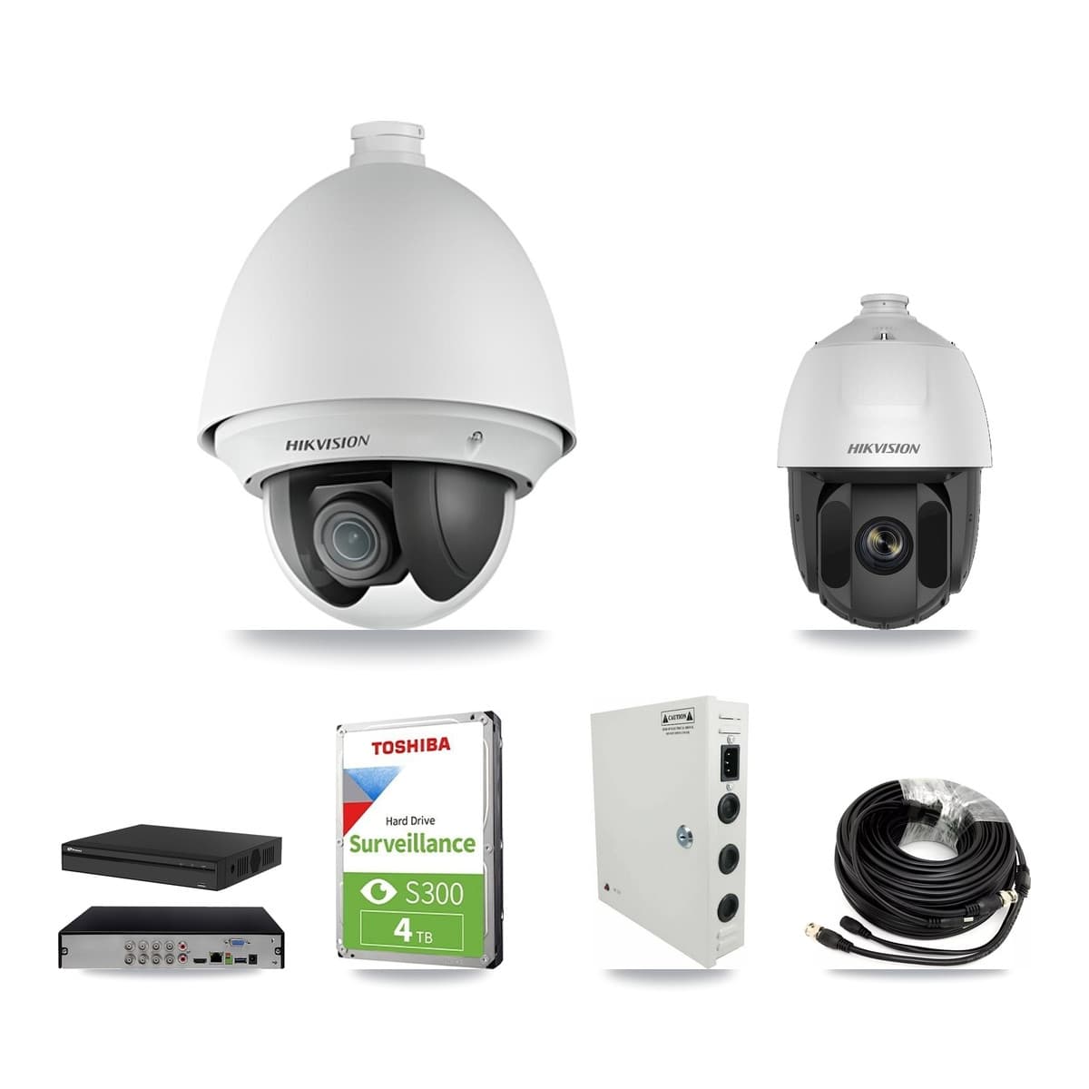 Hikvision & Prolux 8-Channel 2MP CCTV Kit — 5 DS-2AE4225T + 1 DS-2AE5225TI PTZ Cameras + 4TB Recording (PXD-5108HS Recorder)