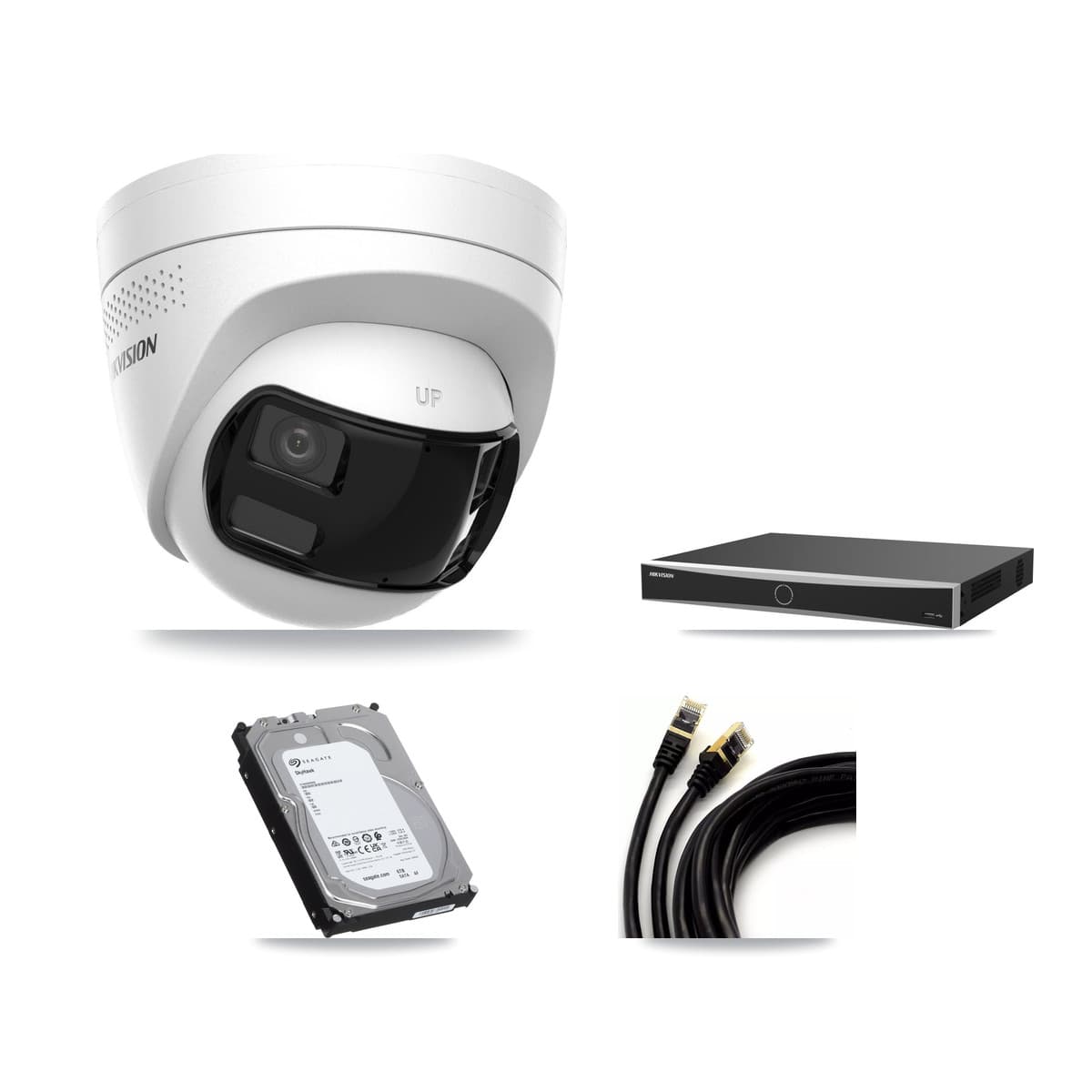 Hikvision 16-Channel 4K CCTV Kit — 2 DS-2CD1383G2P Turret Cameras + 6TB Recording