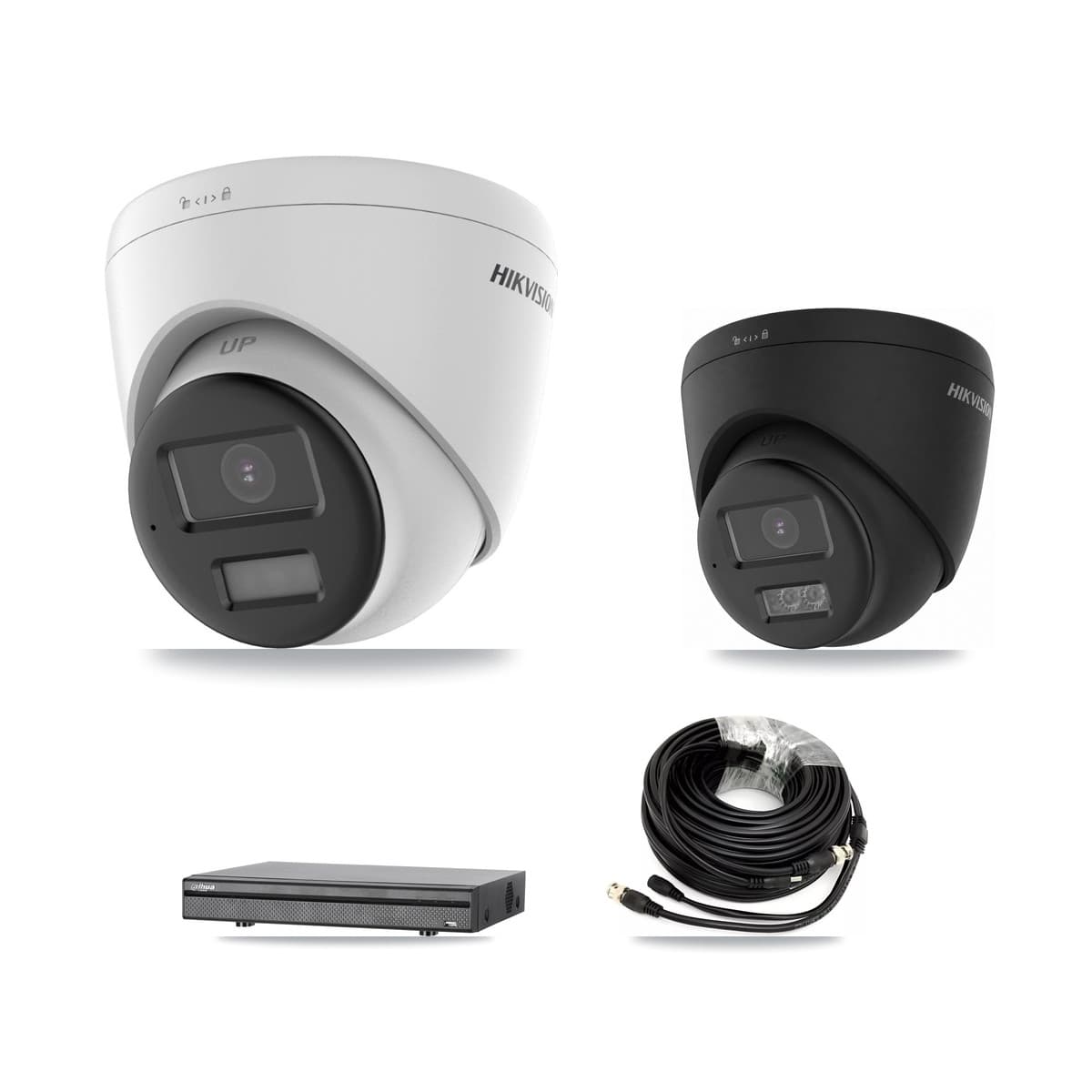 Hikvision & Dahua 8-Channel 4K CCTV Kit — 2 DS-2CE78U0T + 1 DS-2CE78U0T Turret Cameras + 8TB Recording - Image 1