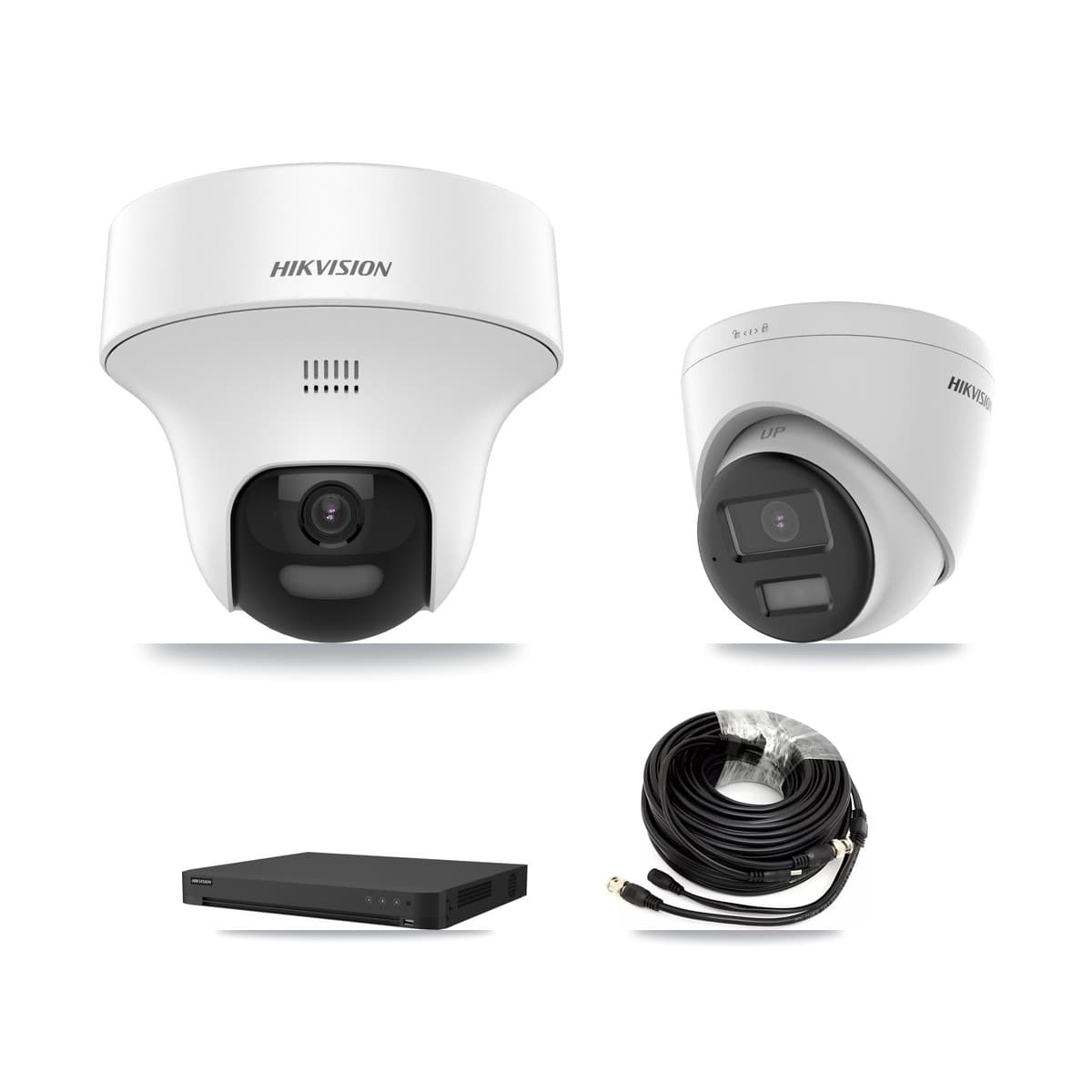 Hikvision 32-Channel 5MP CCTV Kit — 1 DS-2CE70K0T-PTLTS + 1 DS-2CE78K0T-LPTS Turret Cameras + 3TB Recording (IDS-7232HQHI-M2/XT Recorder)