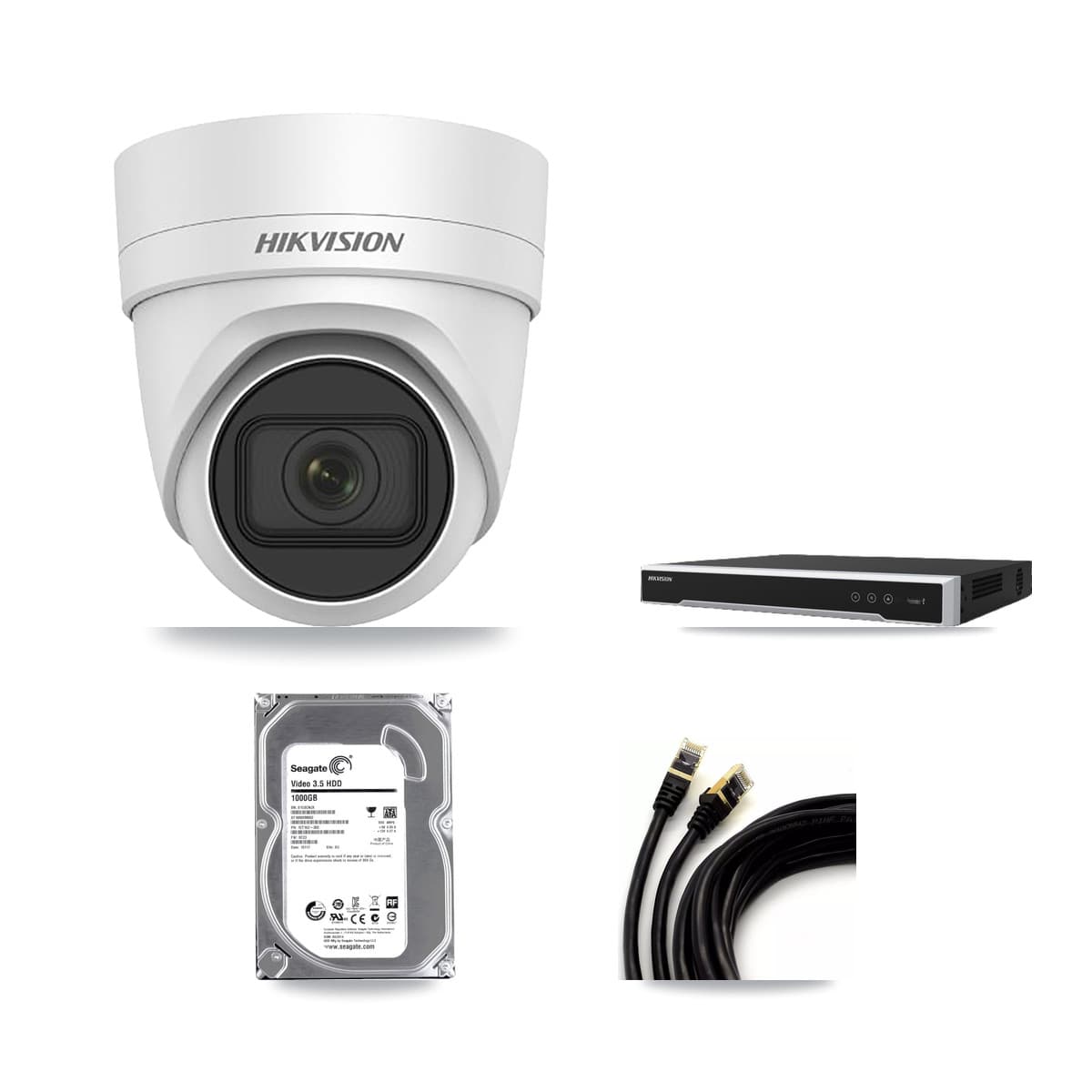 Hikvision 16-Channel 4MP CCTV Kit — 1 DS-2CD2H45FWD Turret Camera + 1TB Recording (DS-7616NI-M2 Recorder) - Image 1