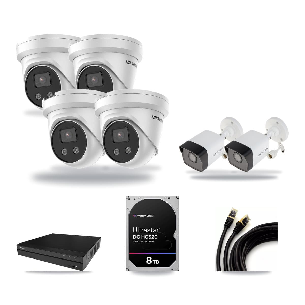 Hikvision & Prolux 8-Channel 5MP CCTV Kit — 2 Bullet + 4 Turret Cameras + 8TB Recording - Image 1