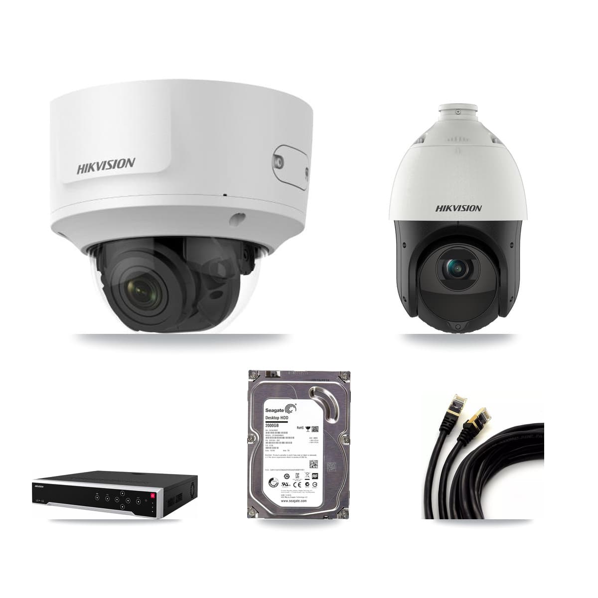 Hikvision 32-Channel 2MP – 4MP CCTV Kit — 1 2MP Dome + 1 4MP PTZ Cameras + 2TB Recording - Image 1