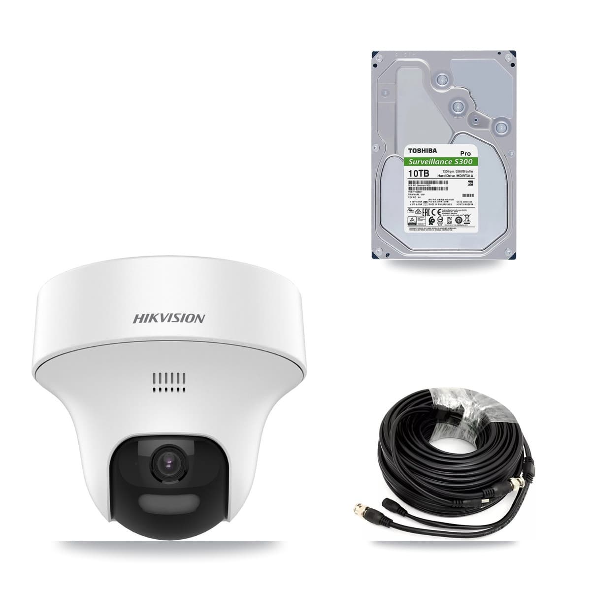 Hikvision 32-Channel 5MP CCTV Kit — 8 DS-2CE70K0T Turret Cameras + 10TB Recording (IDS-7332HUHI Recorder)