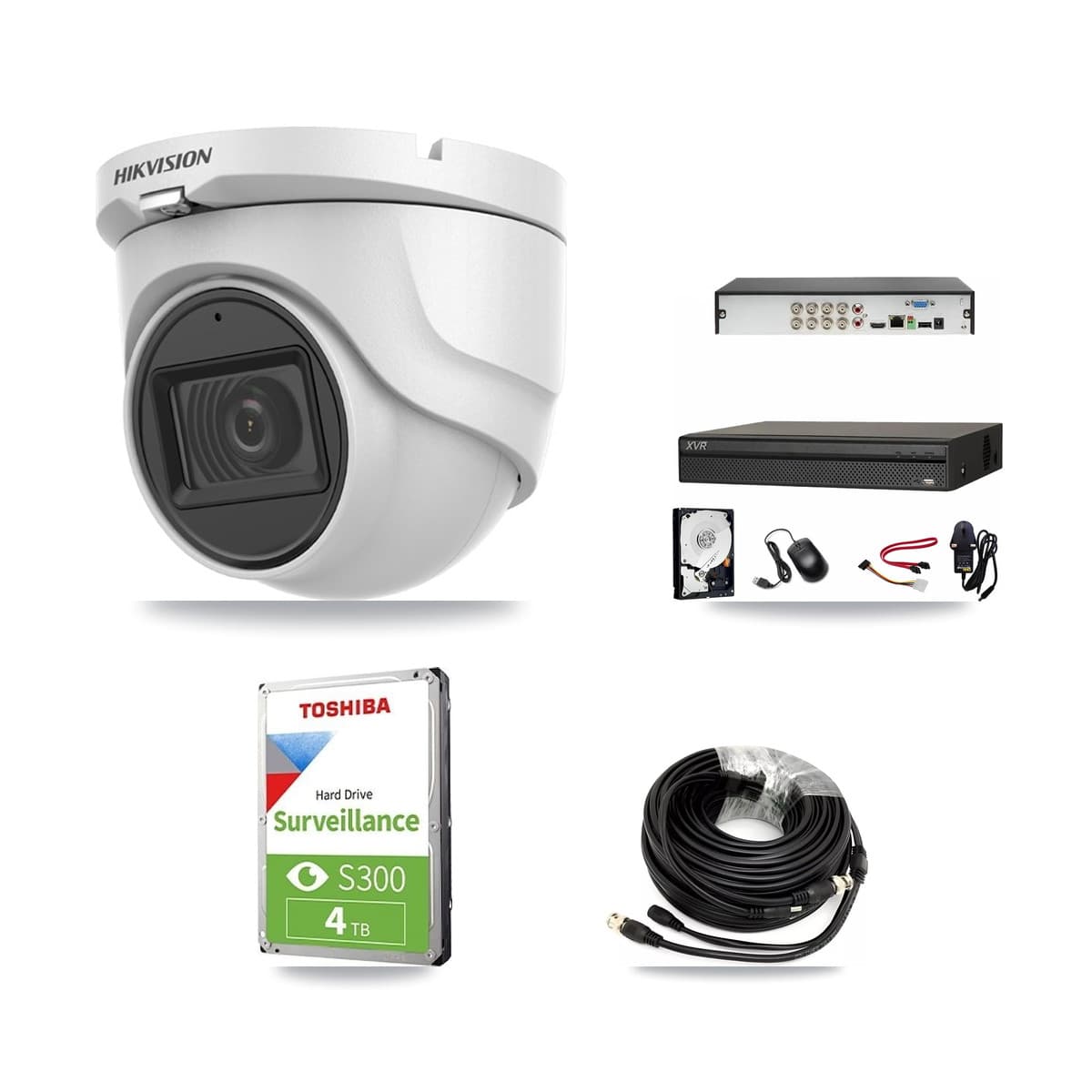 Hikvision & Dahua 8-Channel 5MP CCTV Kit — 3 Turret Cameras + 4TB Recording (XVR-3108AD Recorder)